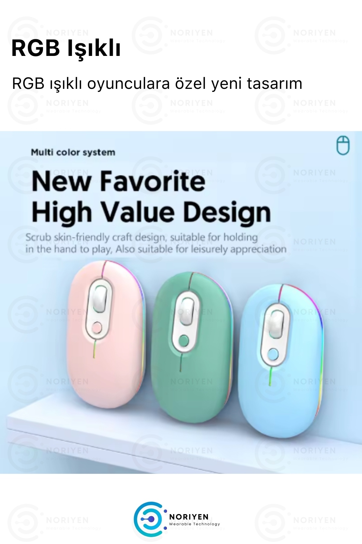 Silent Plus RGB Işıklı Ultra Sessiz 4 Tuşlu USB 2.4G Şarjlı Kablosuz Wireless Bluetooth M1 Mouse