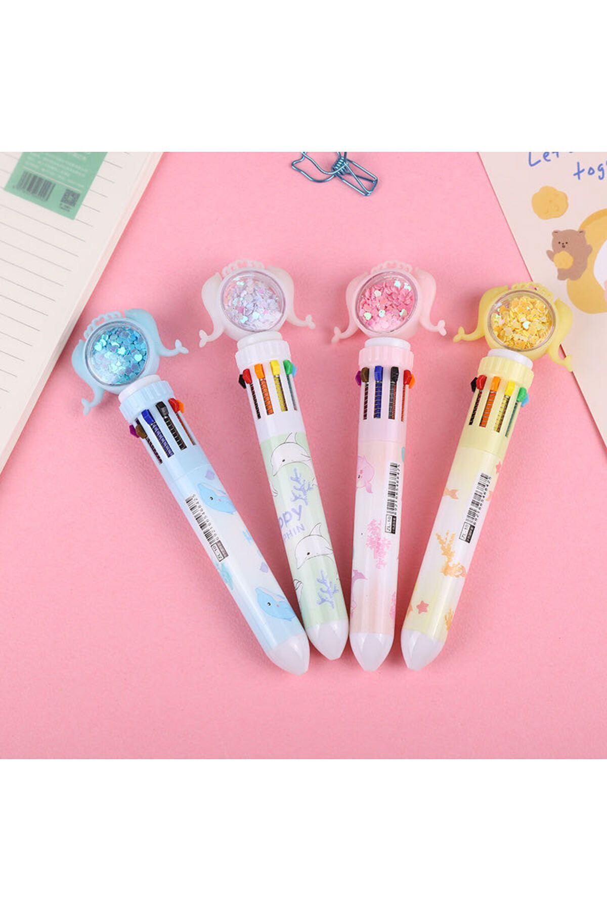 Modellino-Multi Color Fish Multi Ballpoint Pen Written in 10 Colors - Body Color Selected 1 Piece 2