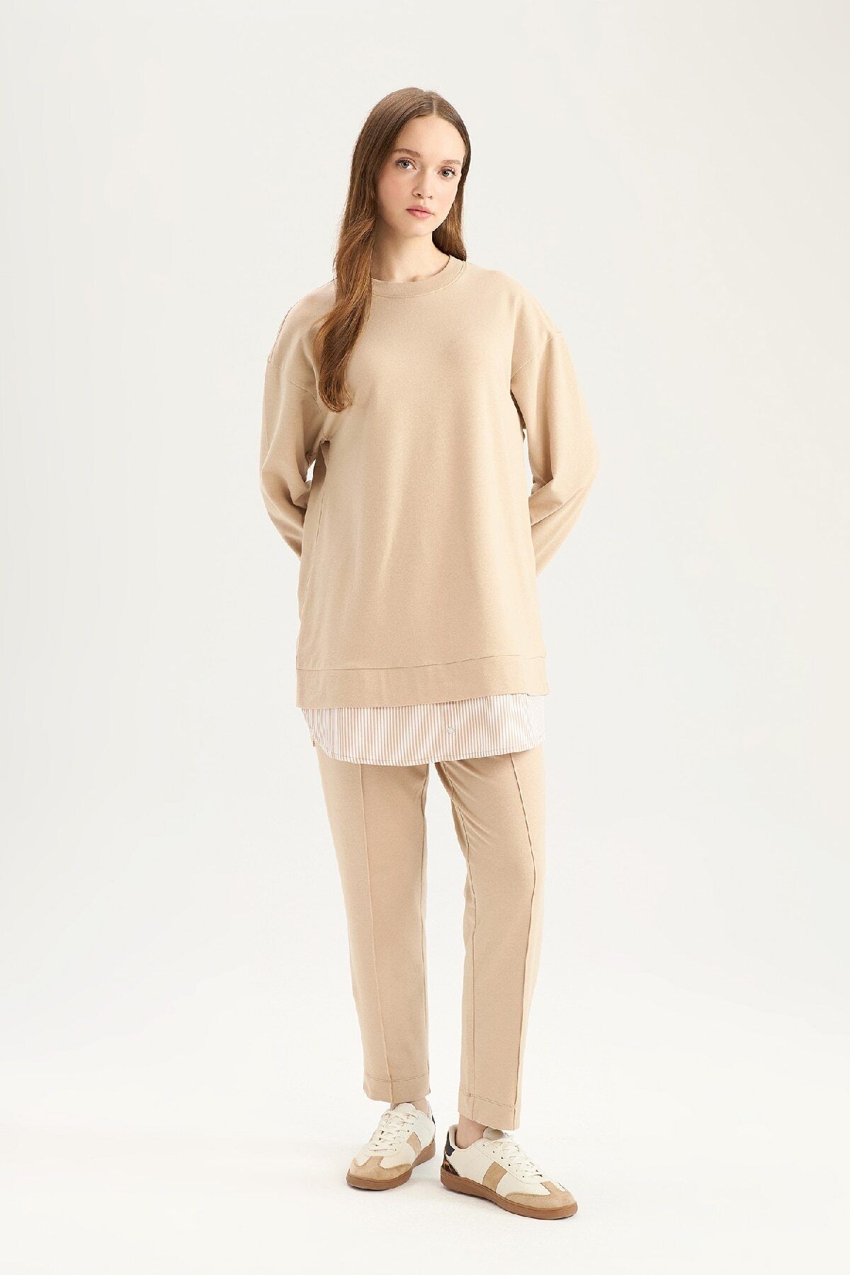 DeFacto-Harem Basic Plain Sweatshirt and Pants Set - D9363Ax25Sp 3