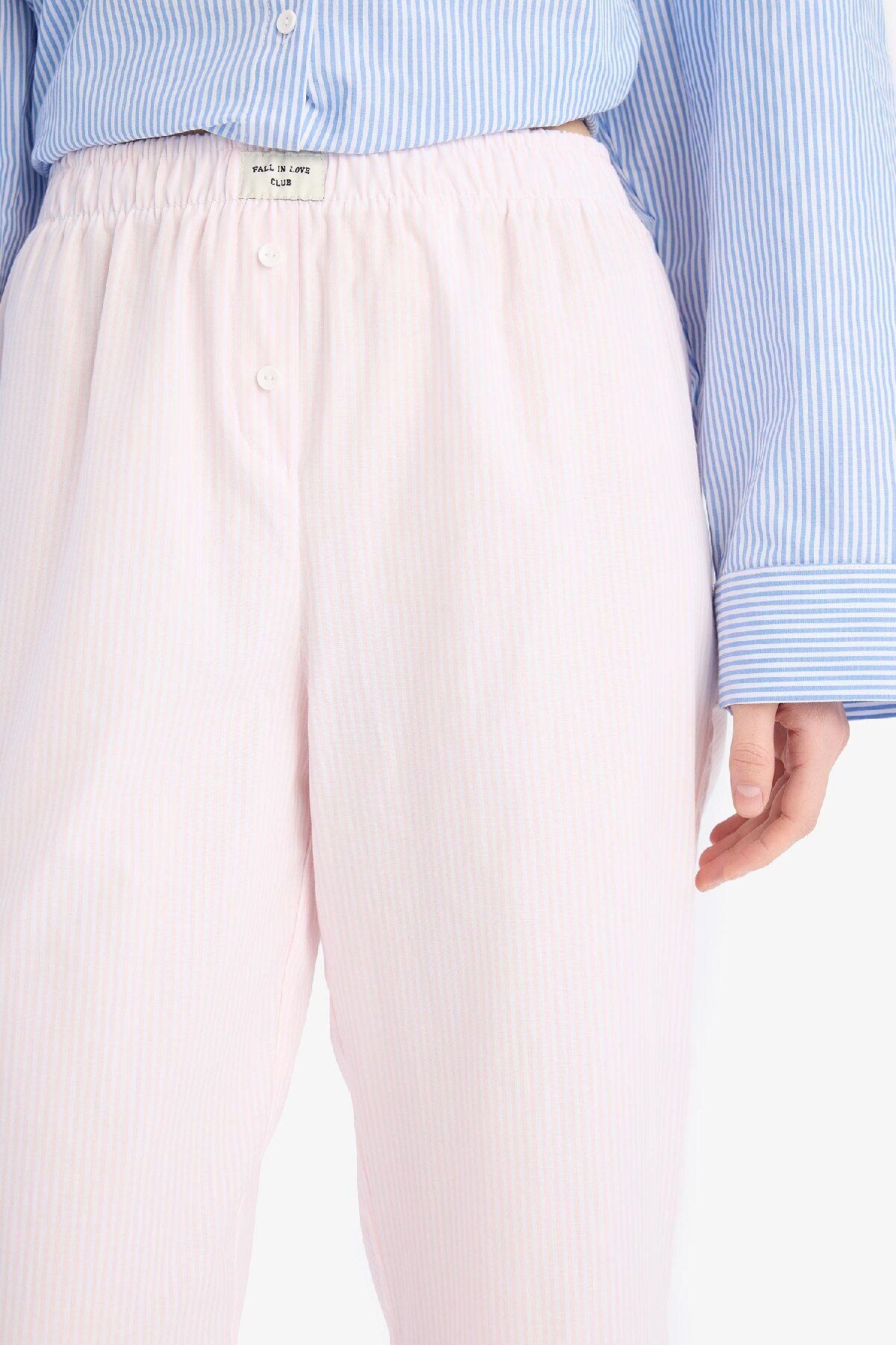 DeFacto-Long Length Poplin Pajamas Bottom-Fall in Love E5769Ax25Sp 5