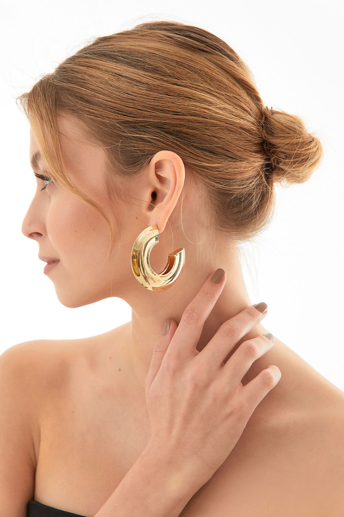 Fulla Moda-Half Hoop Earrings 1