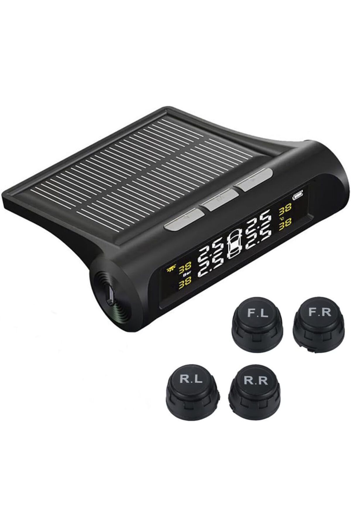 fulina-Tire Pressure Monitoring System, Digital LCD Display,USB Auto Security Alarm Tire Pressure Sensor 1
