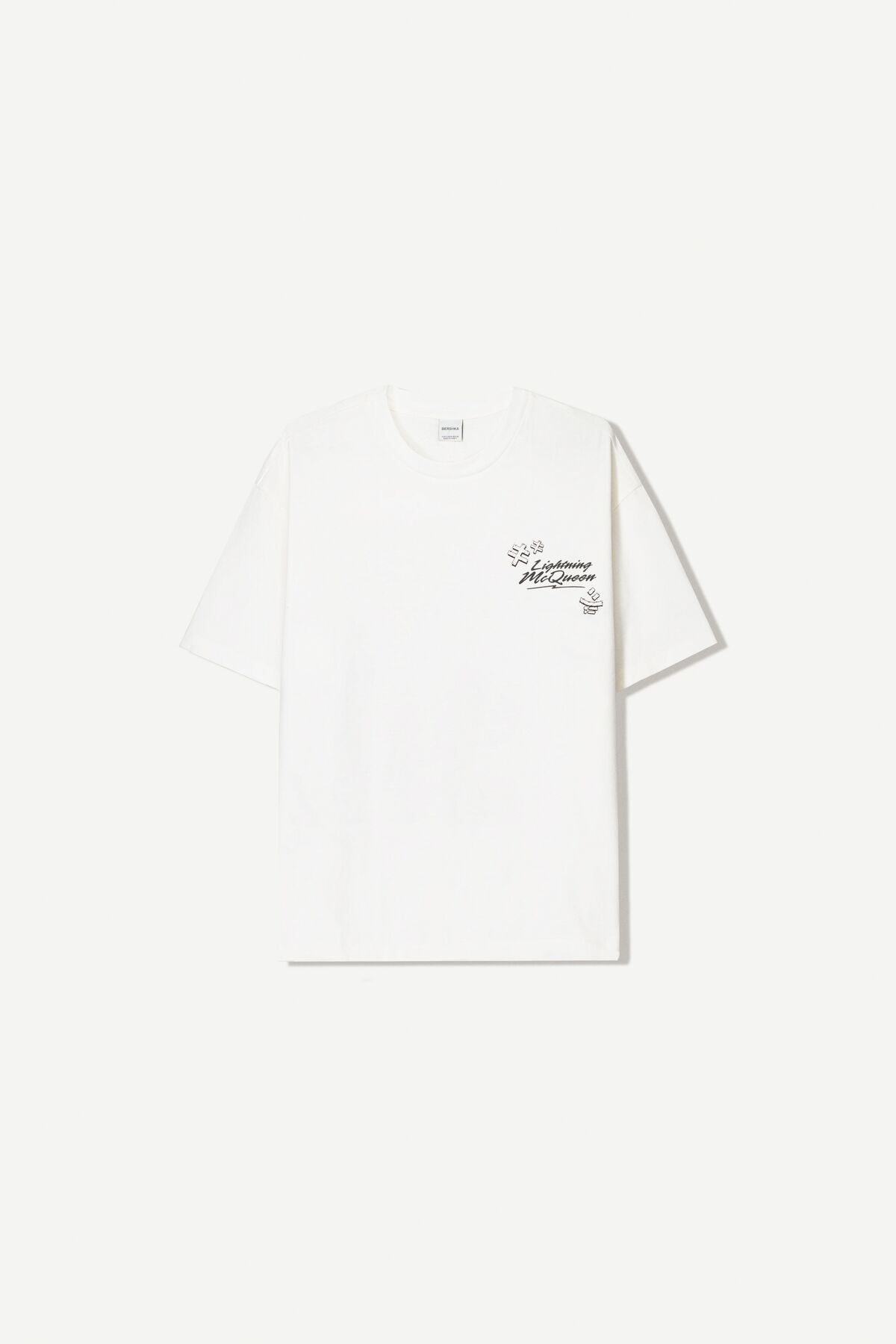 تی شرت آستین کوتاه و چاپی ماشین Bershka