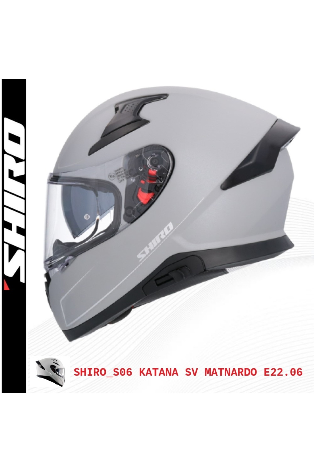 Shiro Kask Fullface Katana M.c Sv (GÖZLÜKLÜ) Mat Nardo Xl 6162