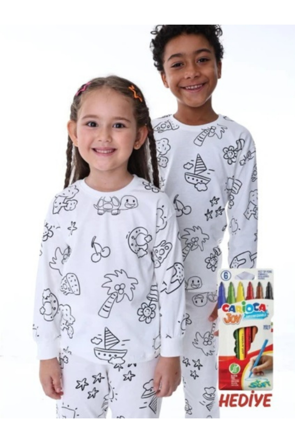 LİLLYPİCCA En Sevimli Figürleri Özel Kalemi ile Boyanabilir Çocuk Pijama Takımı (Yıkama Sonrası Leke Bırakmaz) fotoğrafı 4 (önizleme)