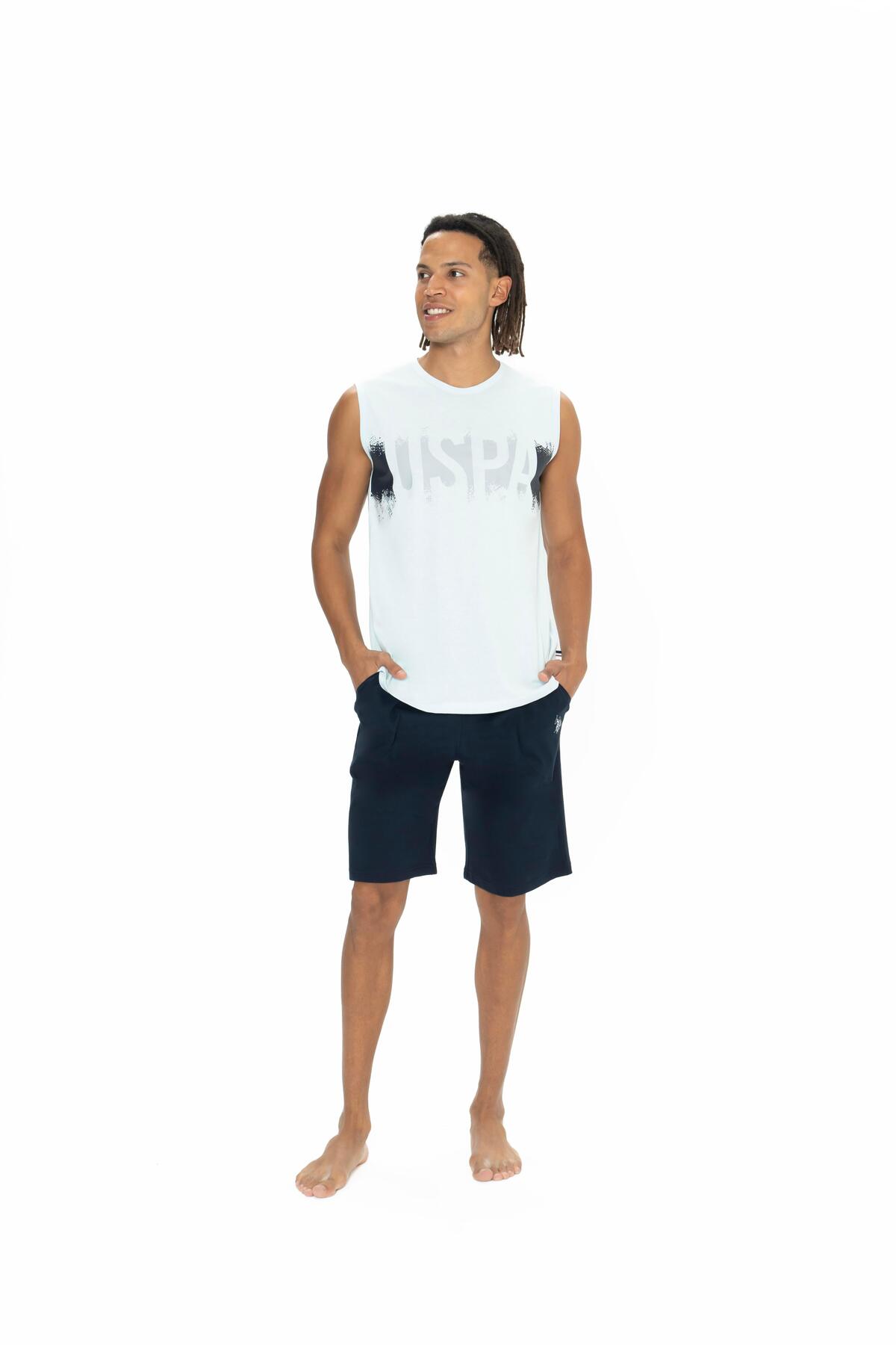 یو اس پولو ست شلوارک آبی مردانه - ۱۸۸۸۵