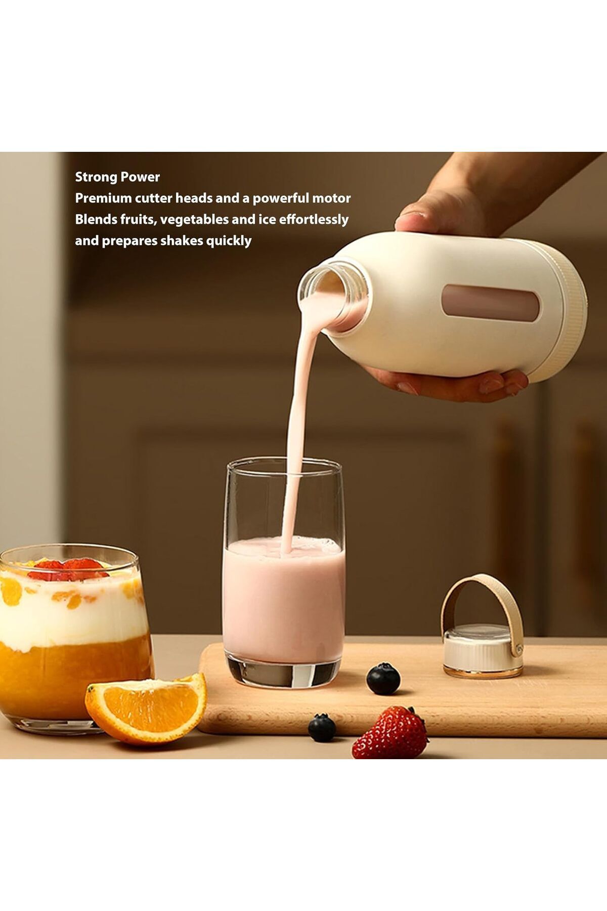 NEVARSA-400ml Portable Wireless Mini Juicer - Smoothies and Shakes Mixer Bottle 2