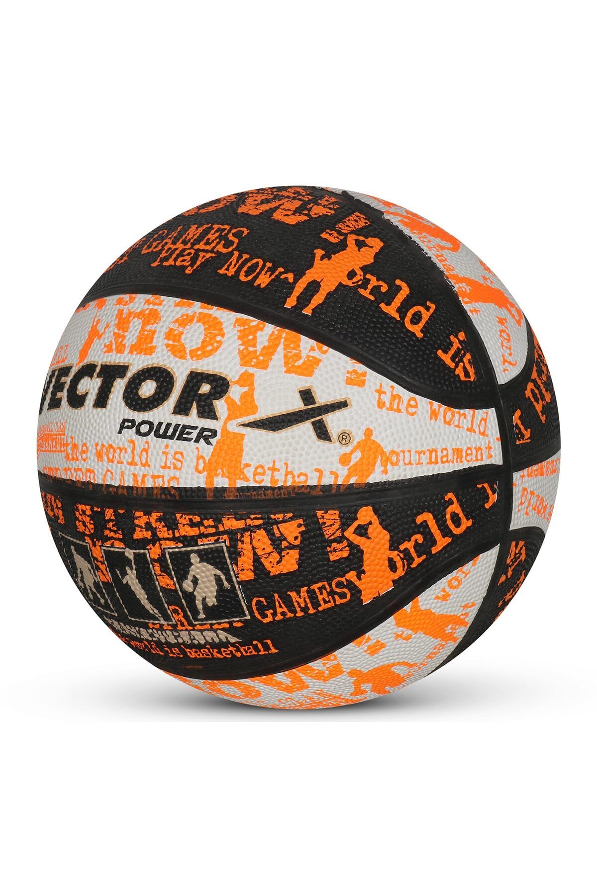 Vector X-Power Basketball |Black & Orange | Size 5 | Rubber | Water-Resistant | Men & Boys. 3