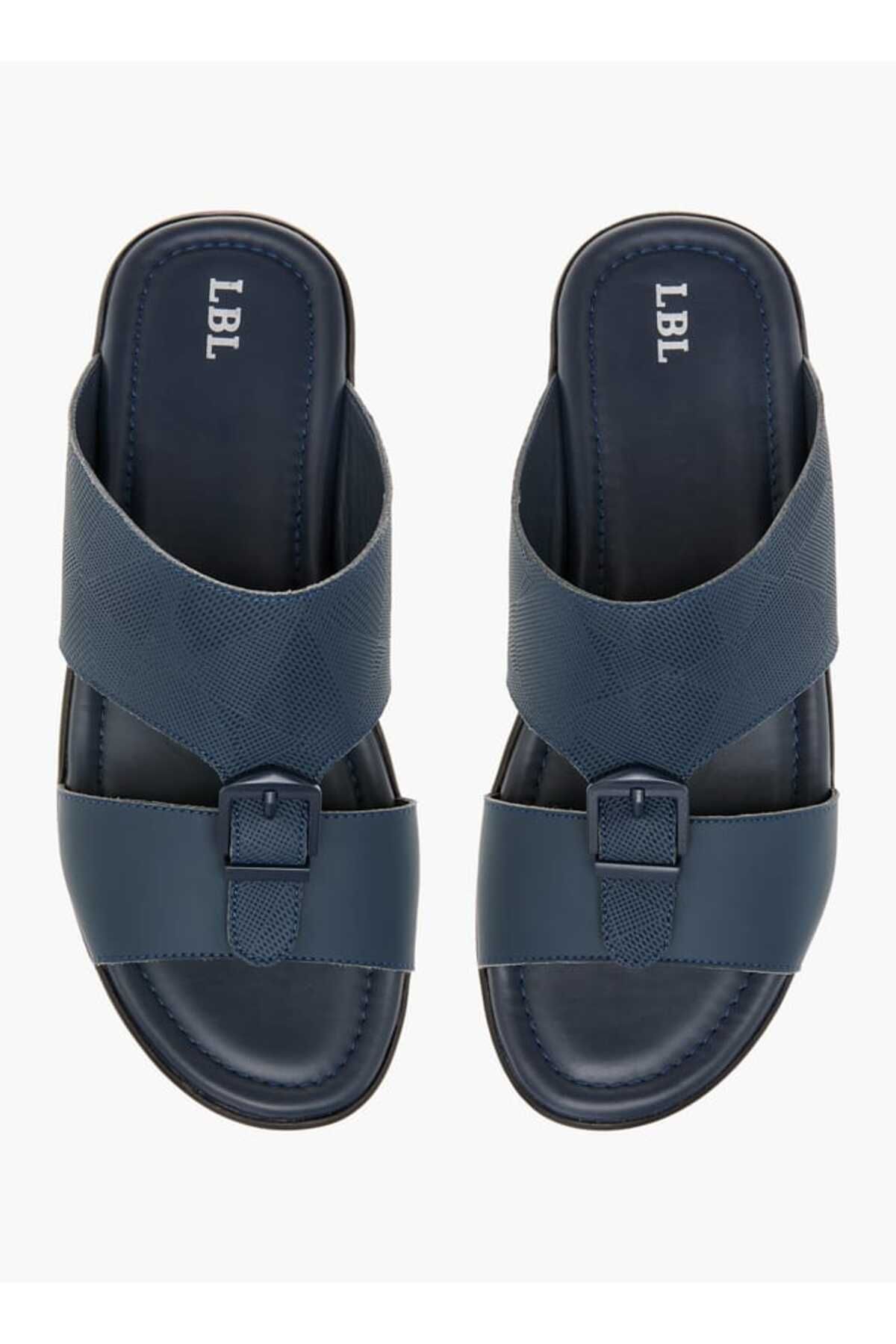 LBL by Shoexpress-LBL by Shoexpress Textured Slip-On Arabic Sandals with Buckle Detail 1