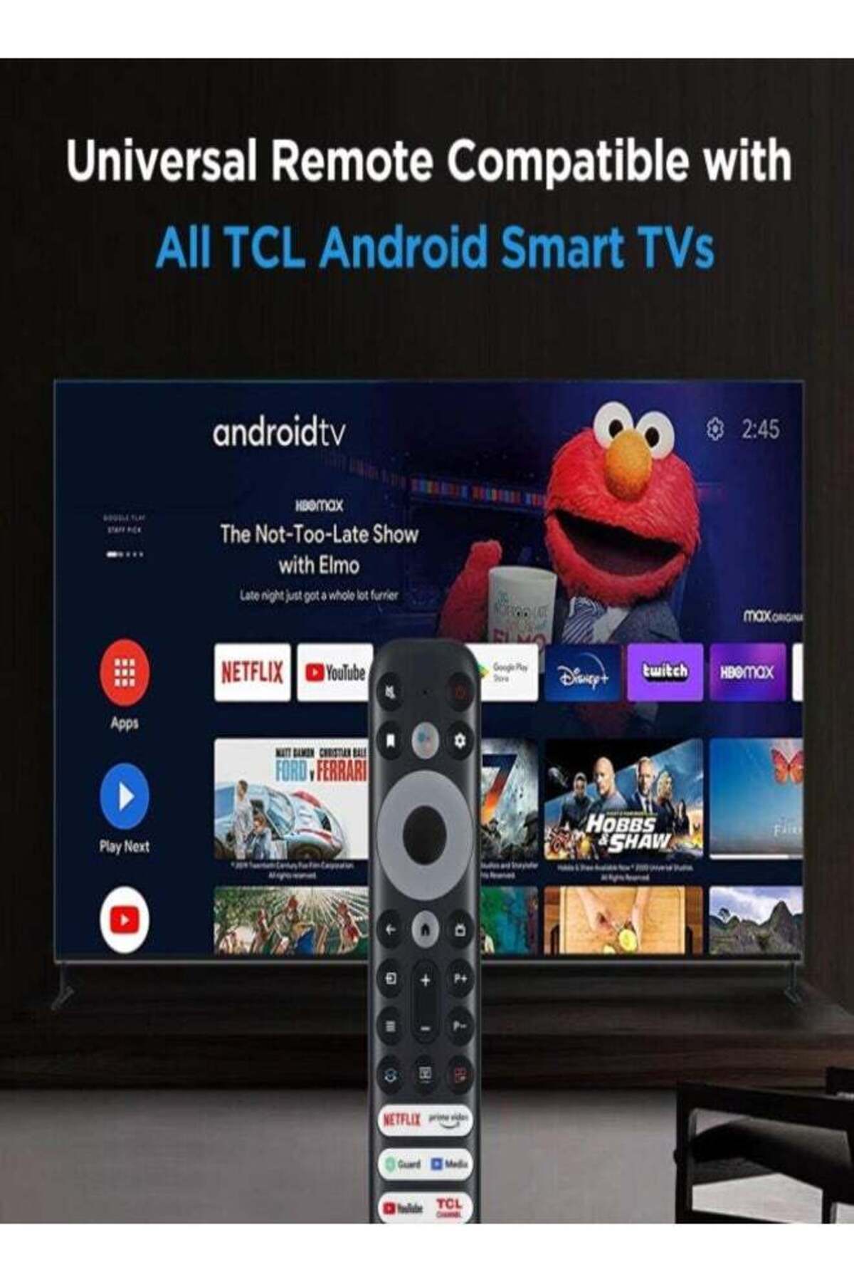 erorex-جهاز تحكم عن بعد بديل للاستخدام مع تلفزيون TCL -LED QLED 4K UHD Smart Android TV 4