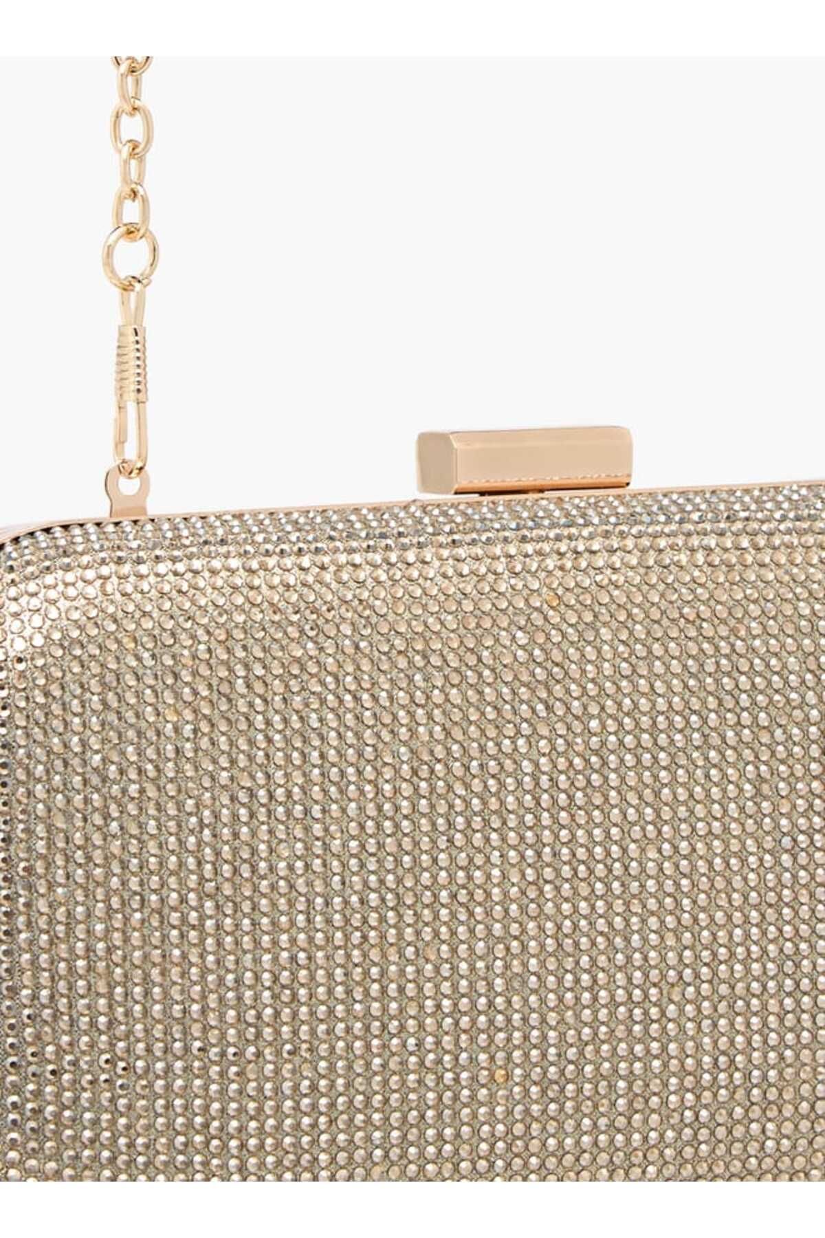 Flora Bella by Shoexpress-Flora Bella Studded Clutch with Chain Strap and Flap Closure 4