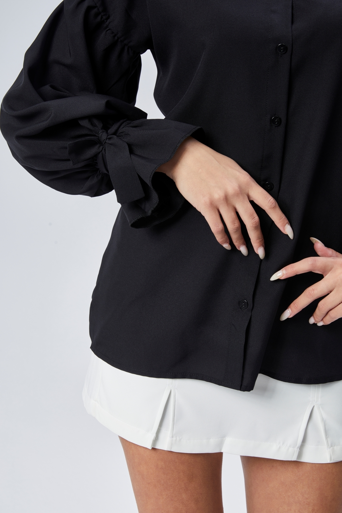 EMMAS CLOTHİNG  Oversize Büzgü Detaylı Saten Bluz - Görsel 6