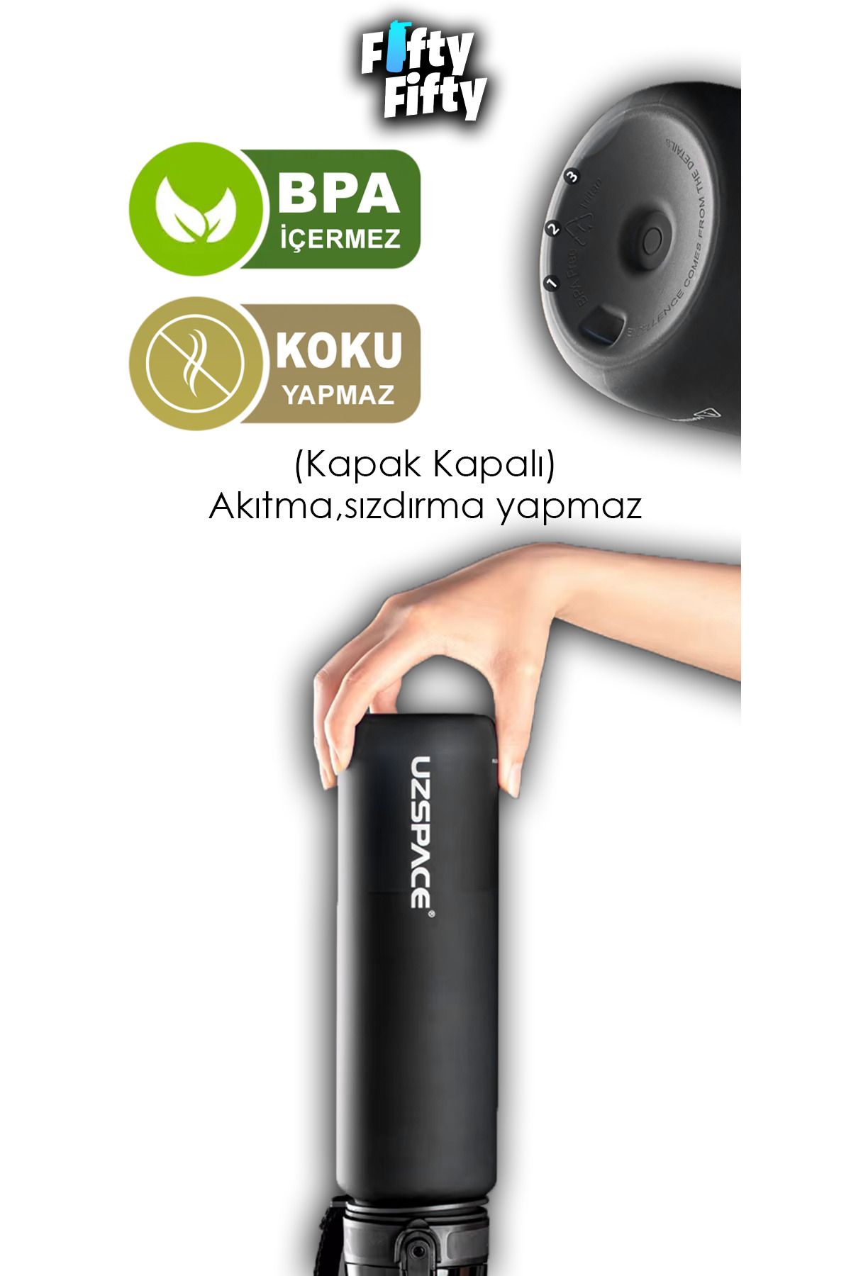 قمقمه ورزشی FIFTYFIFTY 2LI SET 1000ML 1LTER جریان آب TRITAN Uzspace