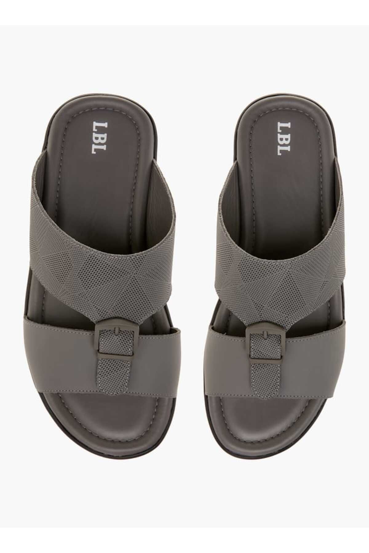 LBL by Shoexpress-LBL by Shoexpress Textured Slip-On Arabic Sandals with Buckle Detail 1
