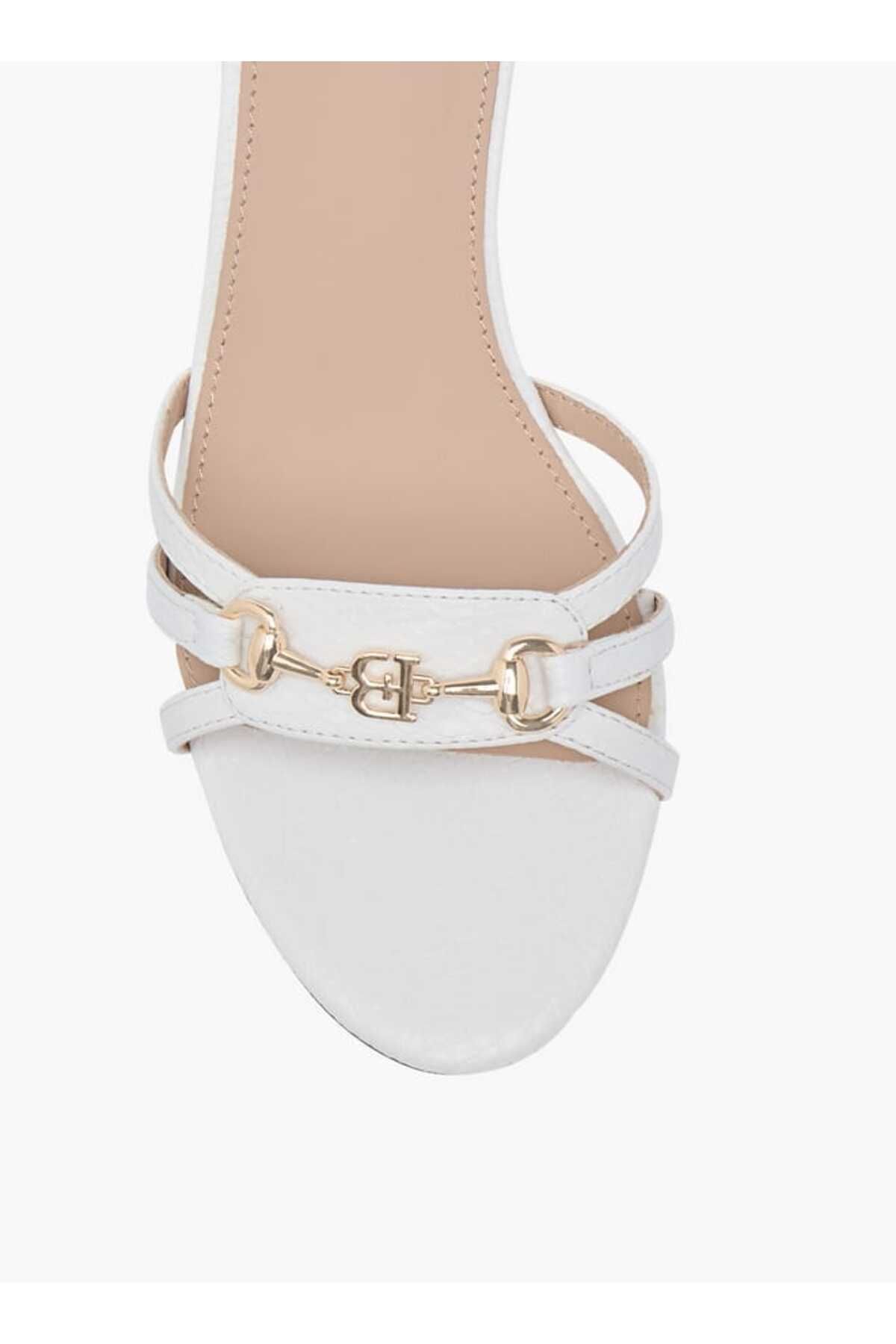 Flora Bella by Shoexpress-Flora Bella Logo Charm Accent Slip-On Sandals with Block Heels 4