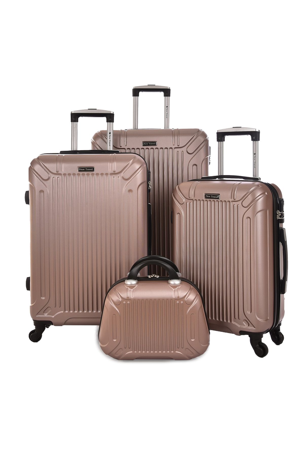 New Travel-مجموعة حقائب سفر صلبة من مادة ABS مكونة من 4 قطع مع حقيبة تجميل مقاس 28/24/20/12 بوصة 0176/4P 1