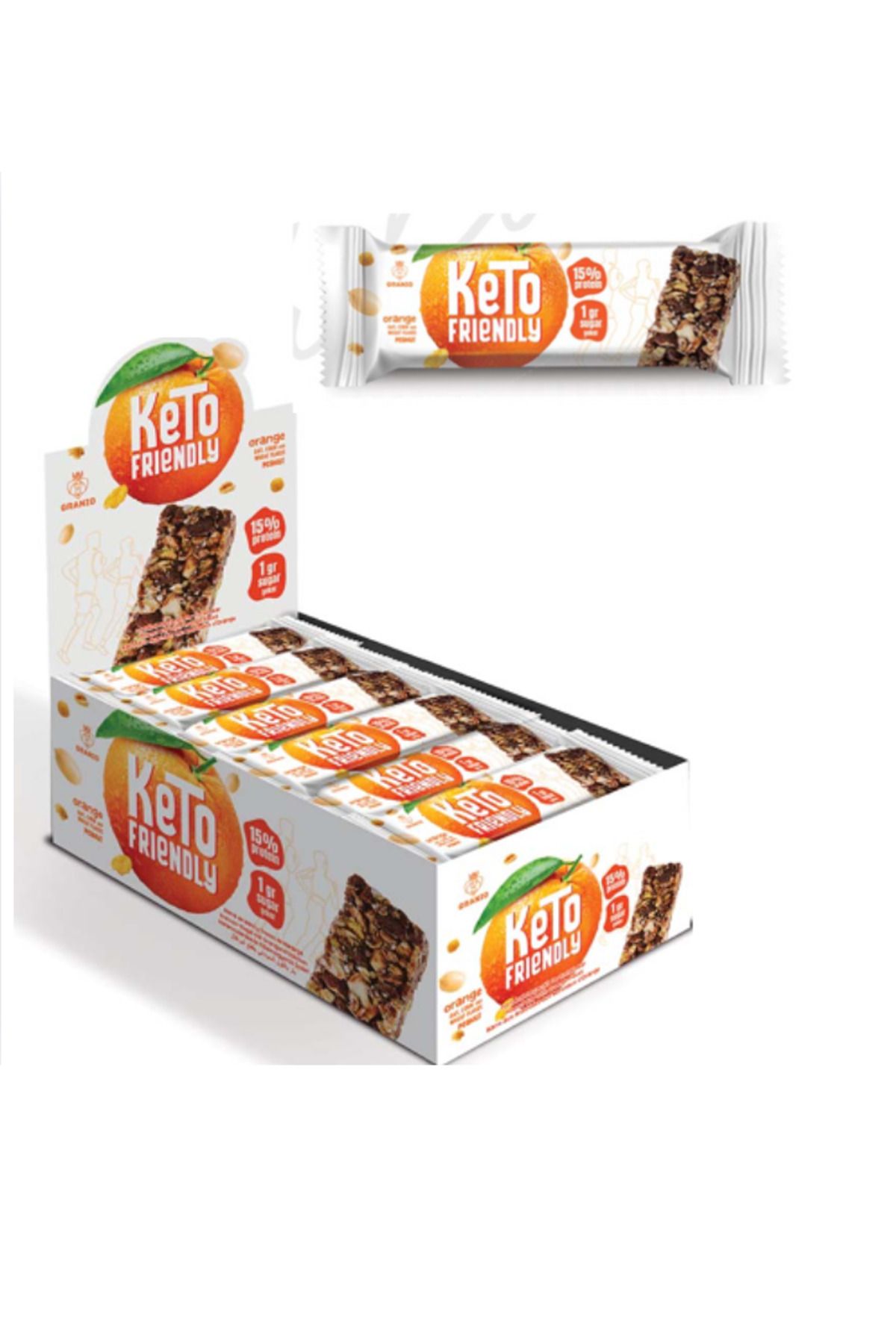 GRANIO Keto Portakallı Cevizli Yer Fıstıklı Bar 30 gr