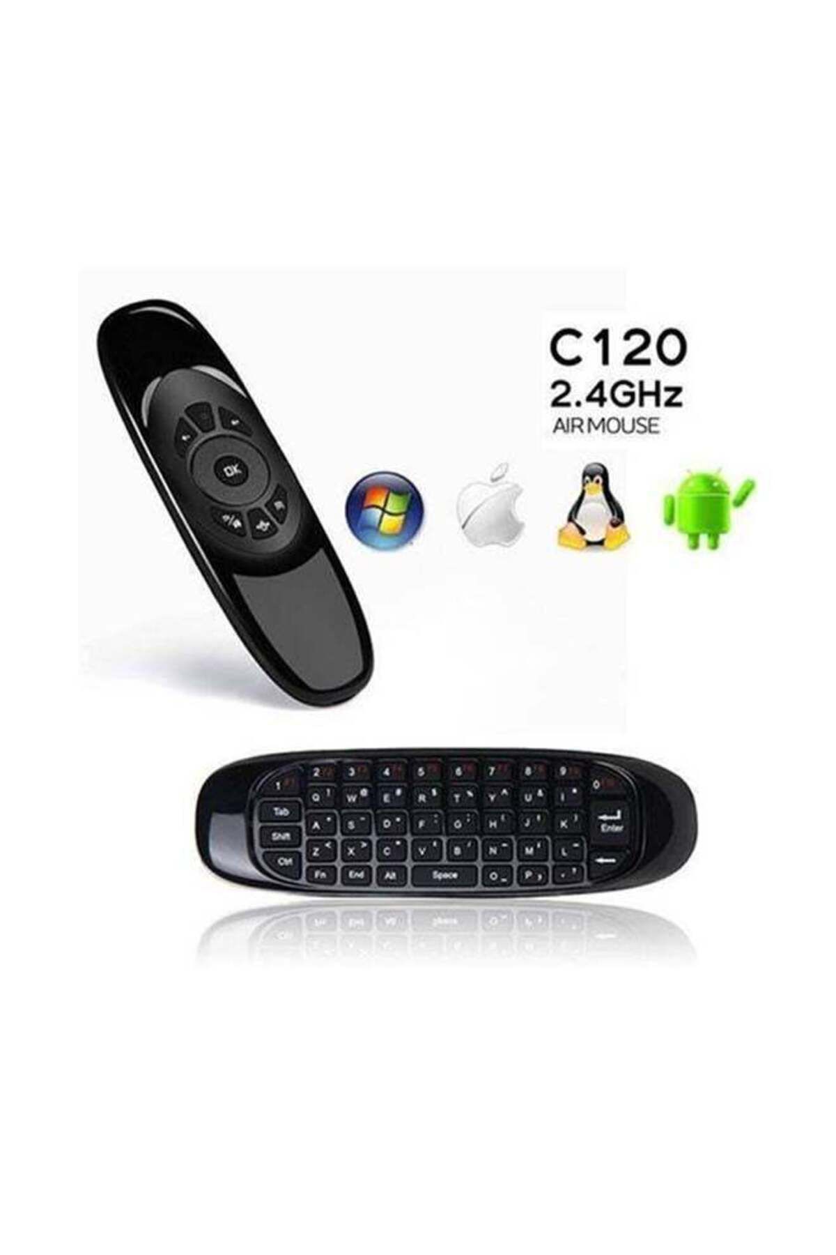 erorex-Wireless Remote Control Keyboard For Android Smart TV/Set Top Box/PC Black 3