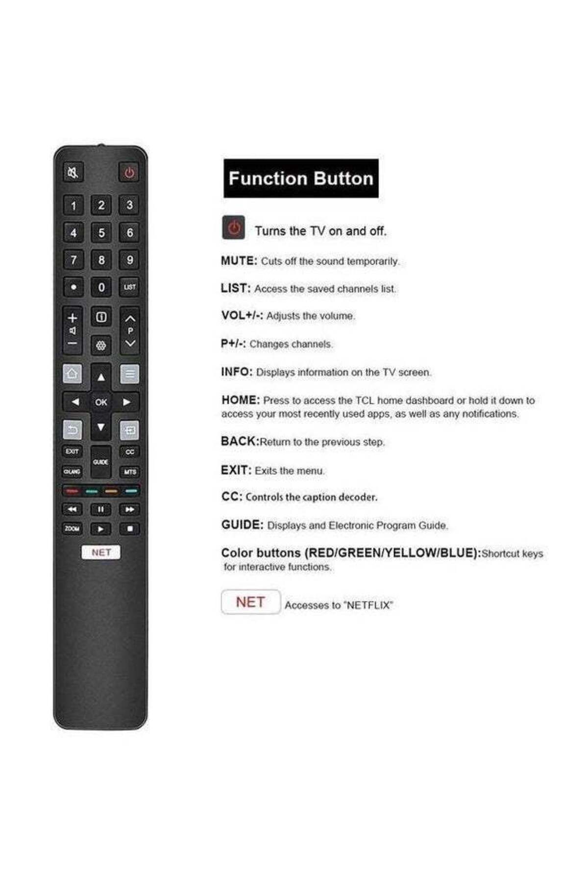 erorex-Replacement Remote Control ARC802N Compatible for all TCL TV Smart LCD LED 3