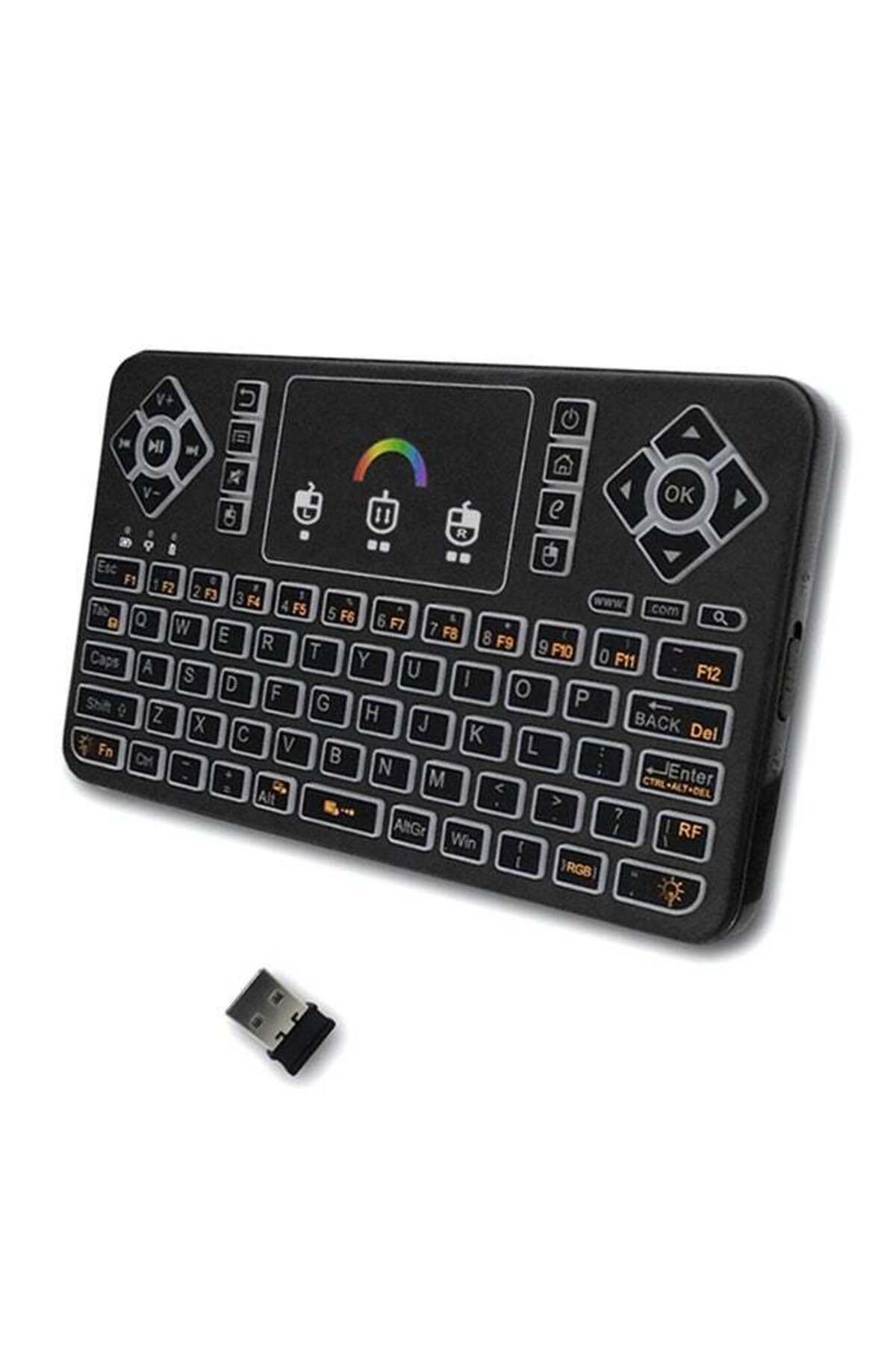 erorex-Wireless Keyboard Remote Control With Touchpad For Smart TV Black 1