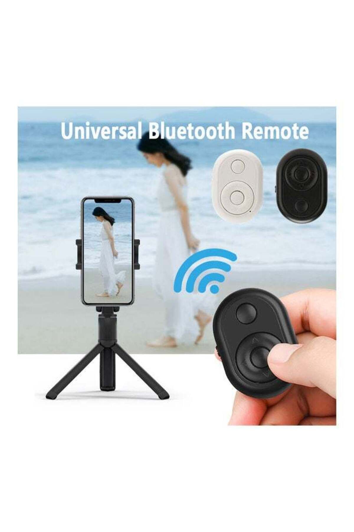 erorex-Mini Wireless Bluetooth Camera Remote Control Selfie Shutter Black 3