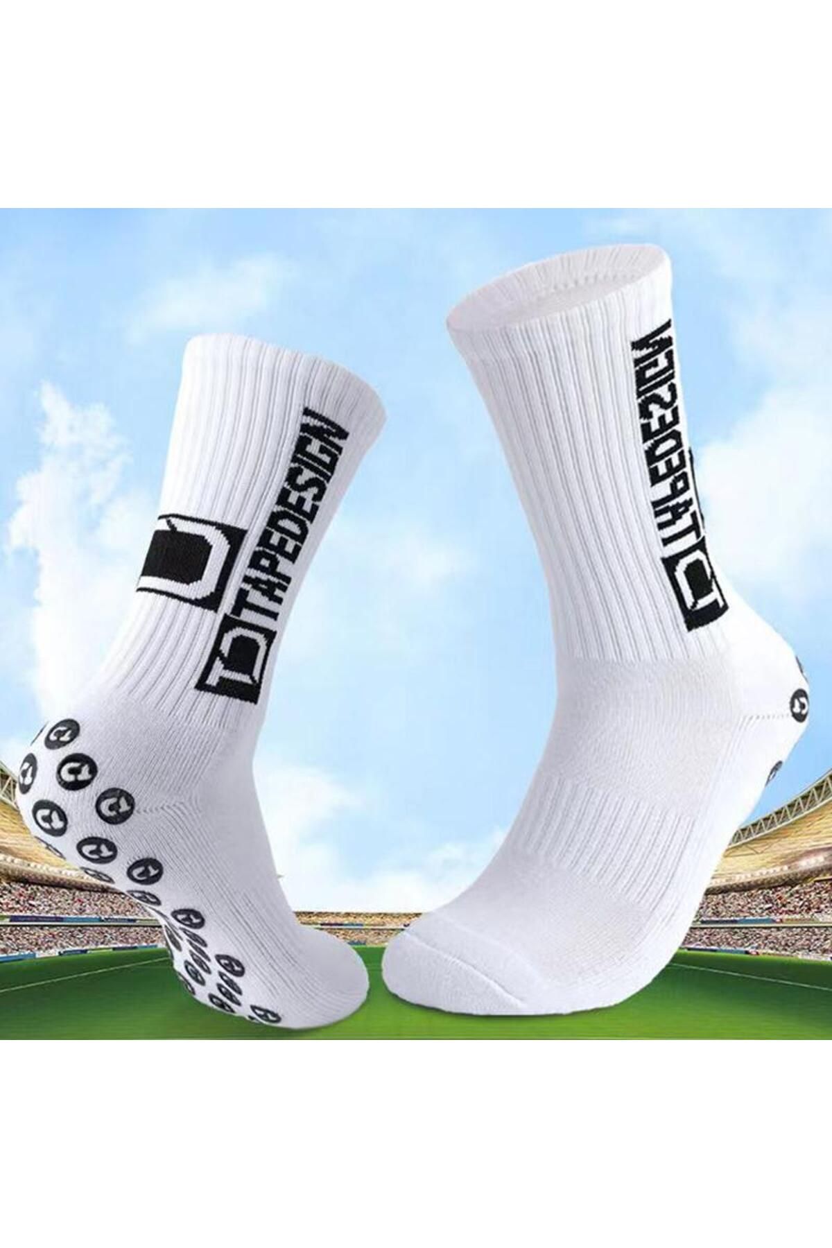 MUBX Kaydırmaz Silikon Tabanlı Futbol Çorabı Havlu Taban Dikişsiz Pro Maç Çorabı Sporcu Tozluk Halı Saha