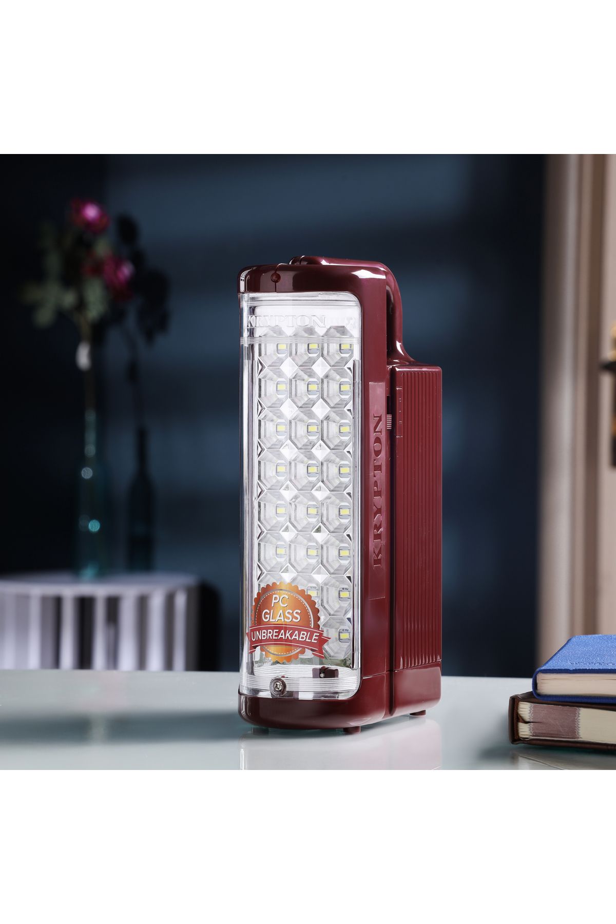 KRYPTON-KNE5094 Rechargeable Led Emergency Light Maroon 4