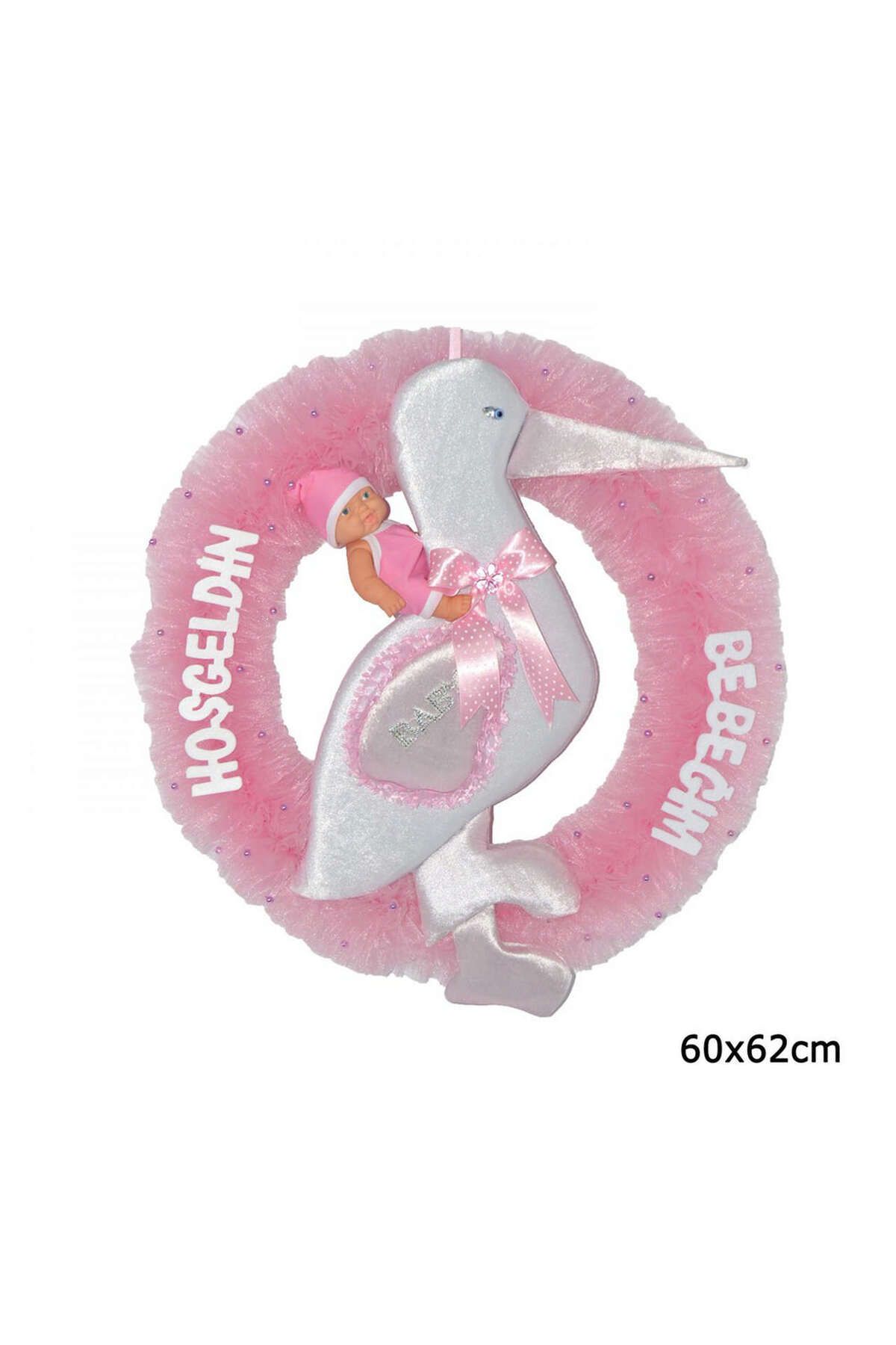 ZERO LAND - Çemberli Leylek Bebek Kapı Süsü Pembe 1493059712