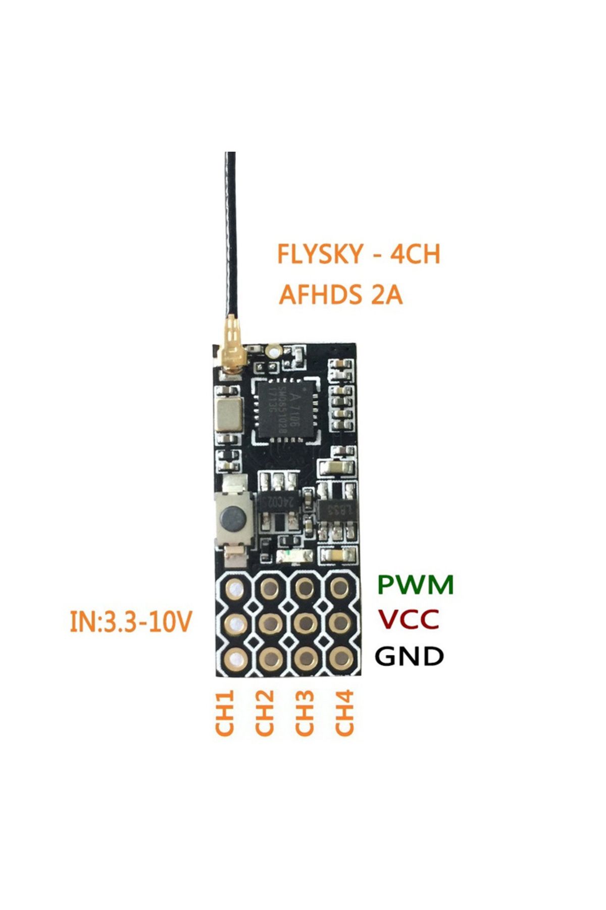 Choice-FS2A 4CH AFHDS 2A Mini Compatible Receiver PWM Output for Flysky i6 i6X i6S / FS-i6 FS-i6X FS-i6S... 6
