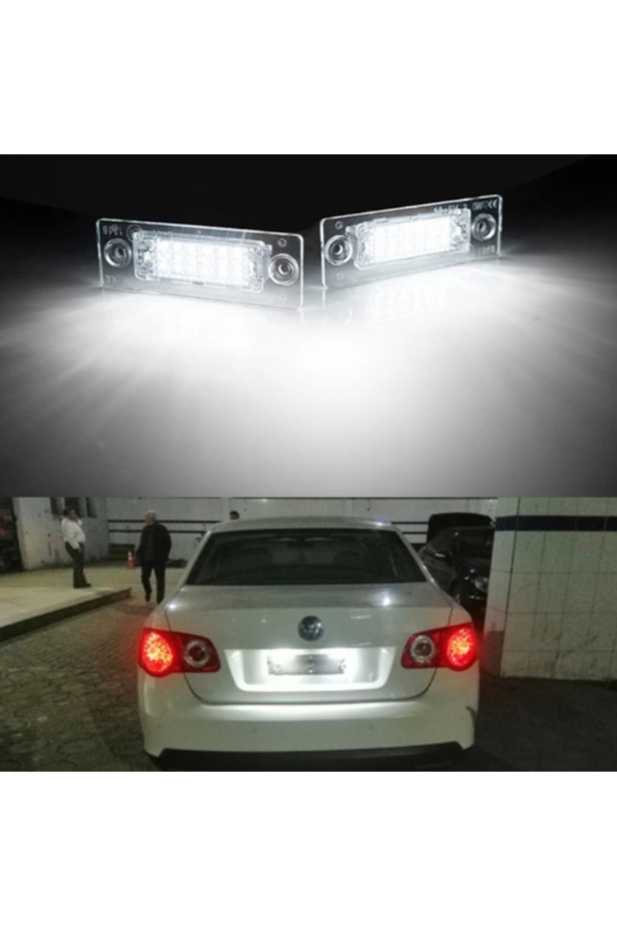 Choice-WHITE 2pcs LED License Number Plate Light For VW Passat B5.5 B6 Transporter T5 Jetta Mk5 Touran MK1 6