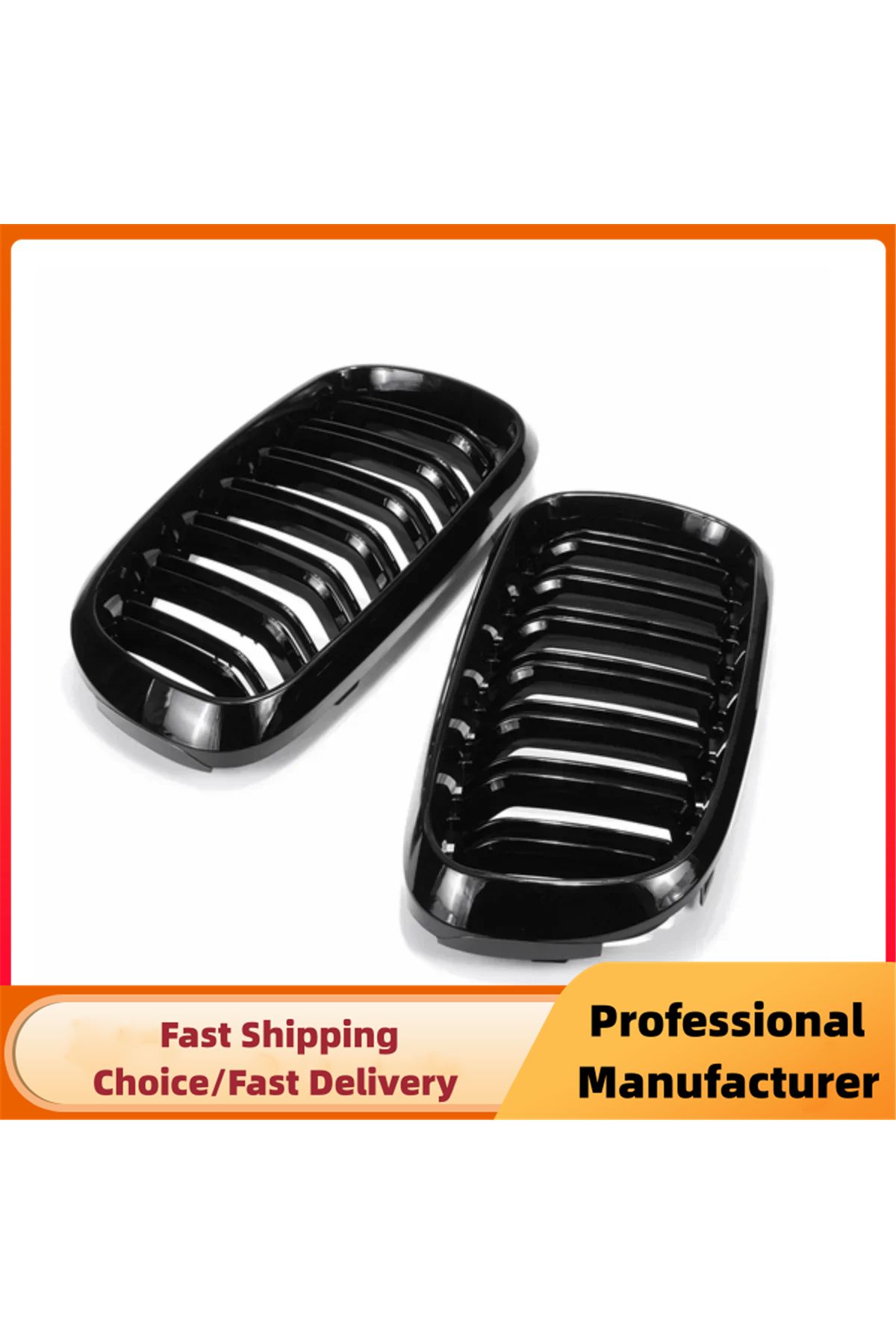 Choice-For BMW F15 F16 X5 X6 F85 F86 2014-2018 Front Bumper Kidney Racing Grille Glossy Black Car Double... 3