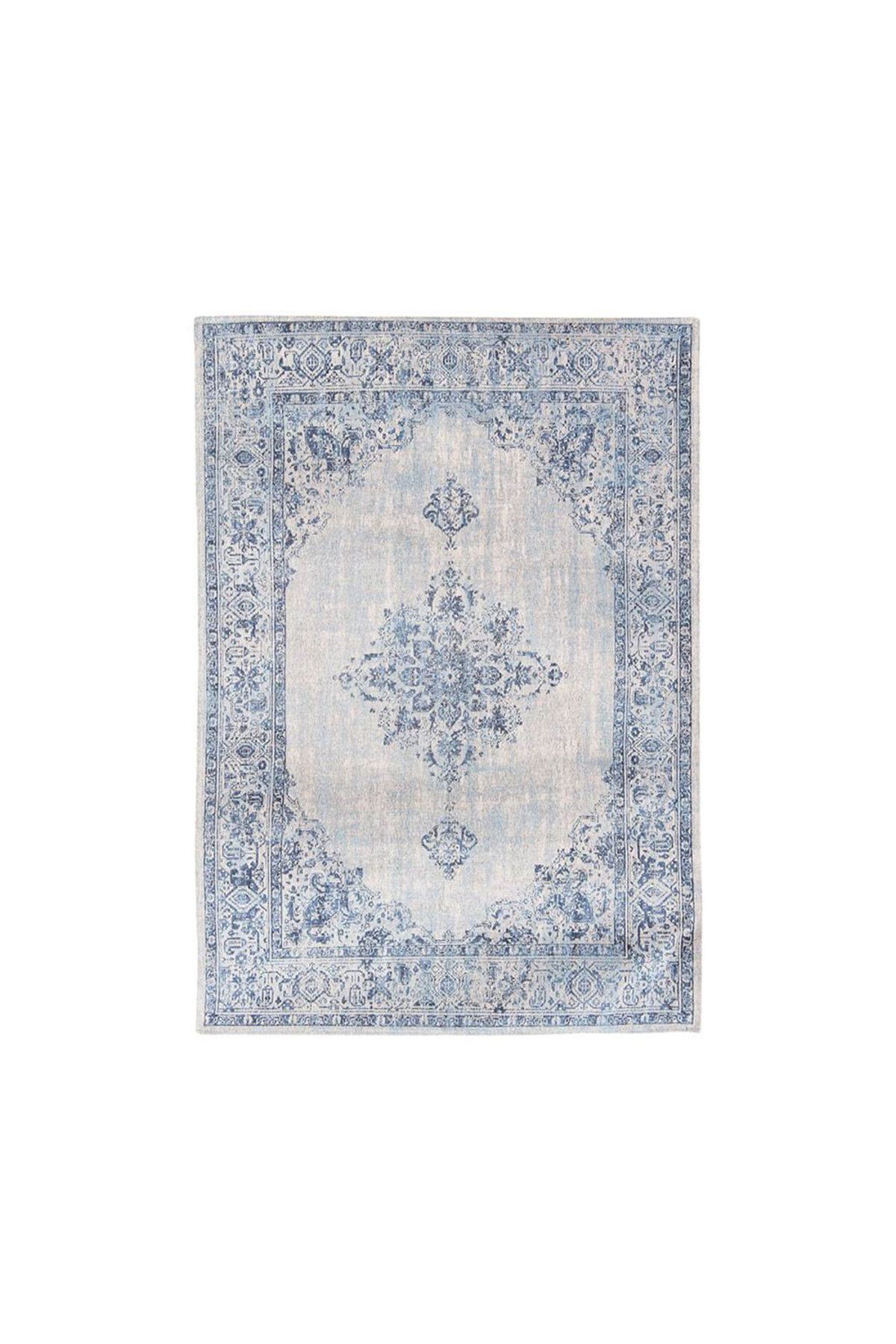 Homelux-Rectangular Rug, Cotton, 170X240, Blue, Cream 2