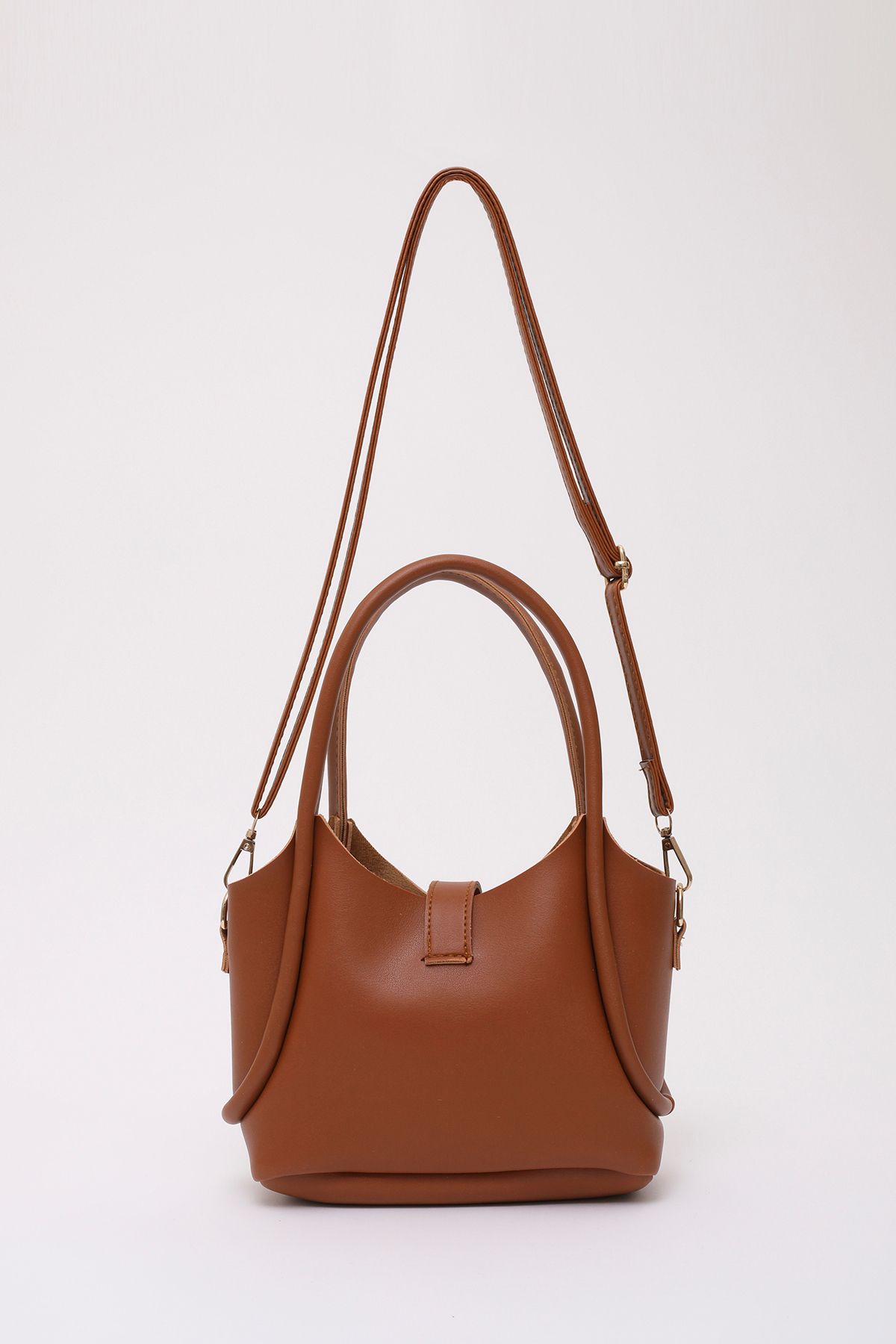 SHAKA-Taba Shk187 Faux Leather Lock Detailed Adjustable Strap Hand, Arm and Shoulder Bag L:14 W:20 W:7 cm 4