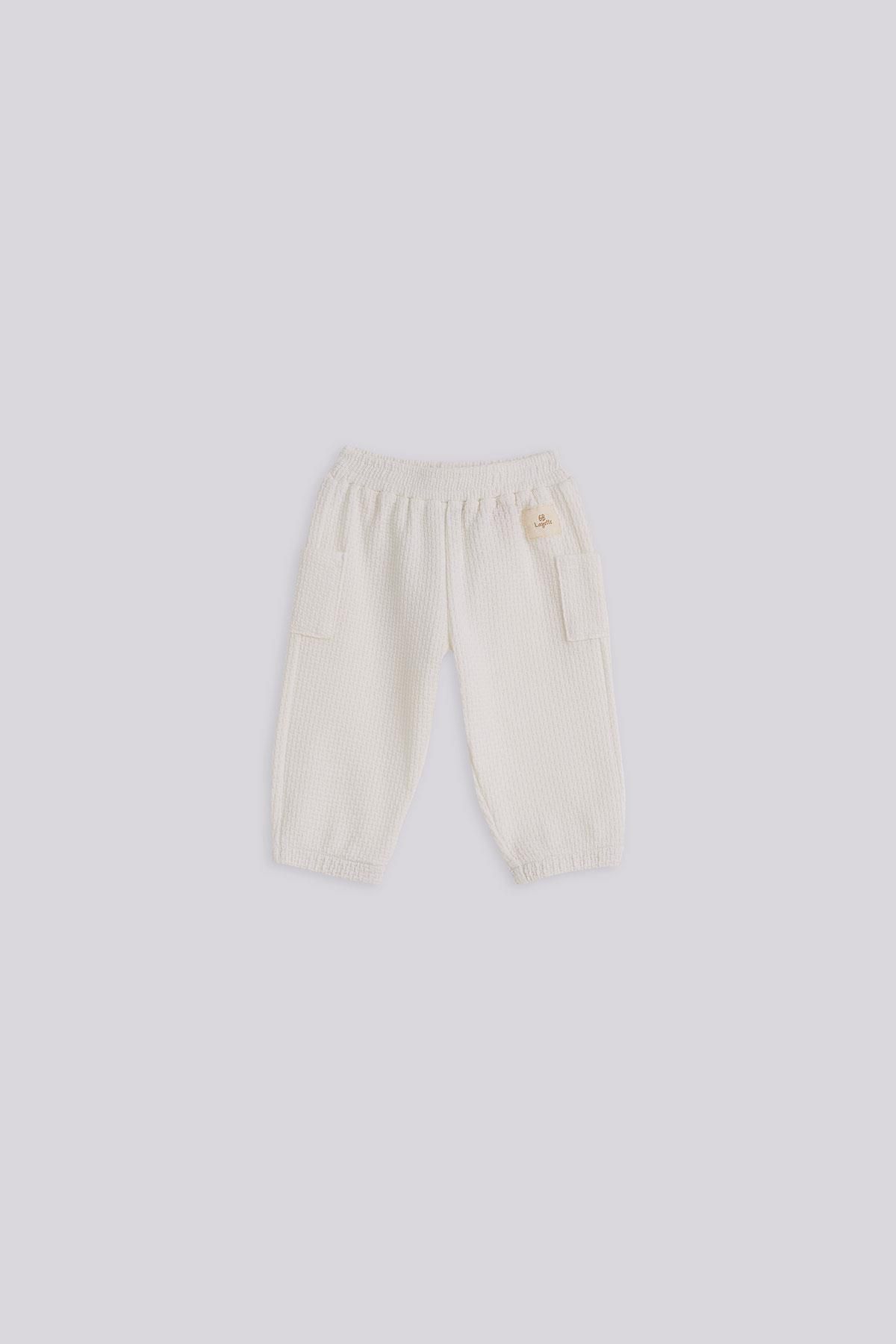 Layette-BG Store Baby Boy Ecru Sweatpants 1