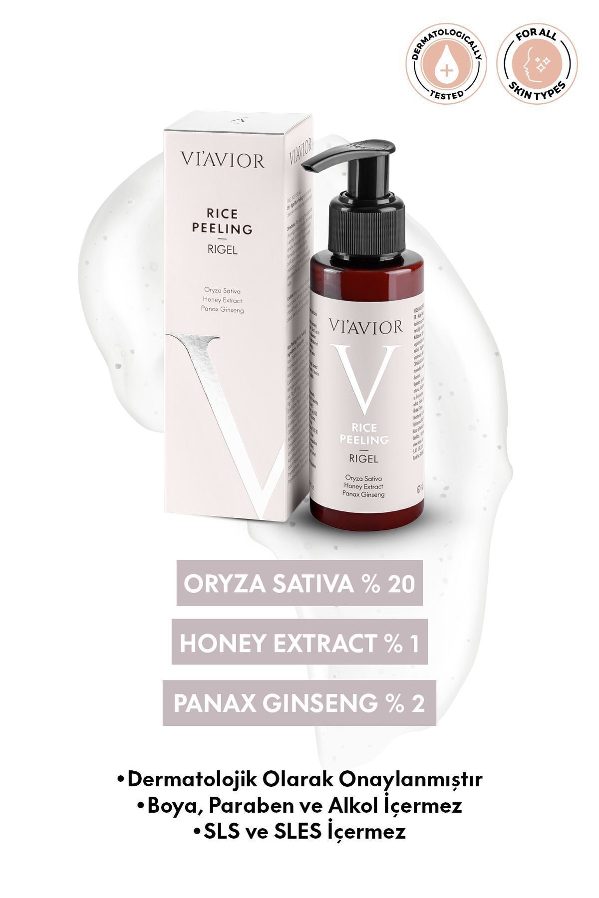 Pirinç Özlü Peeling Yüz Maskesi Rigel Rice Aydınlatıcı Ton Dengeleyici 100ml Viavior — 1000003 — تصویر 3 از 5