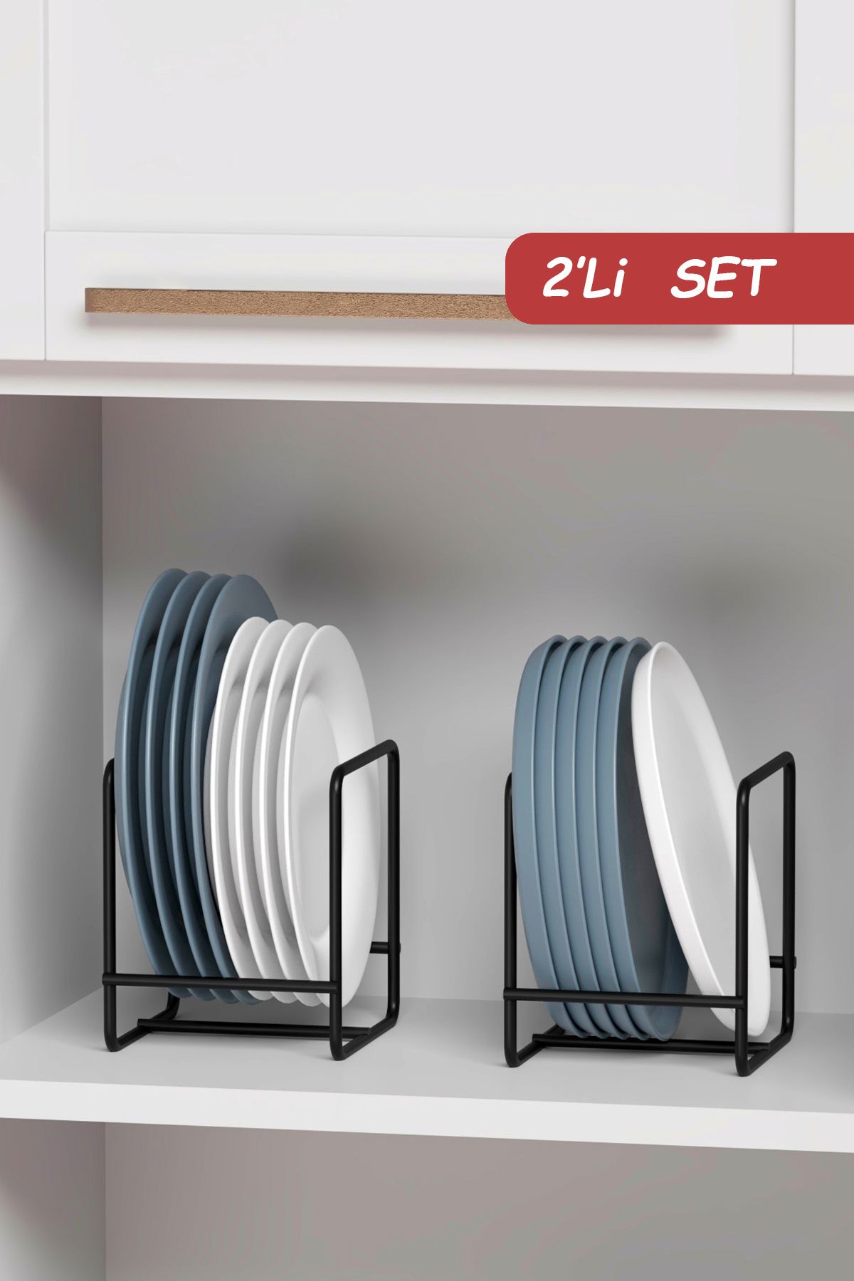 zabata-2 Pcs Plate Rack Dish Dryer Kitchen and Countertop Organizer Dish Rack Organizer Stand 2