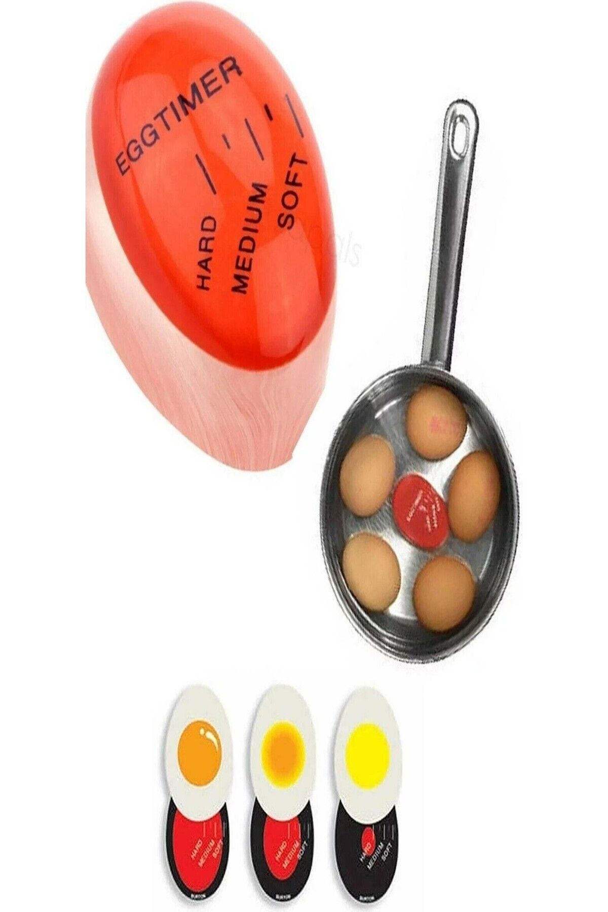 Impress-Color Changing Egg Timer Egg Timer Egg Boiling Degree Indicator, Soft, Medium, Hard 7