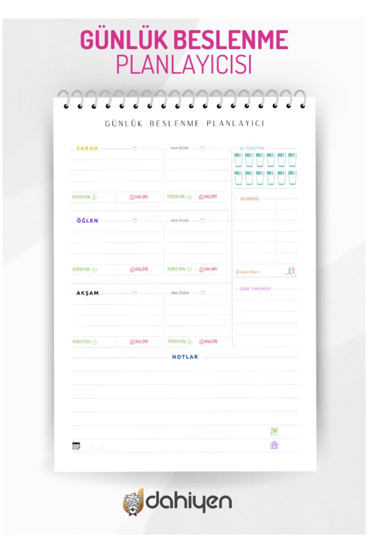 Dahiyen-A5 Size Daily Nutrition Planner 1