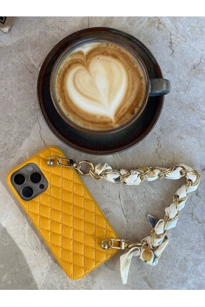 Cansu Zincir Askılı Deri Çanta Model Telefon Kılıfı İphone 14 pro