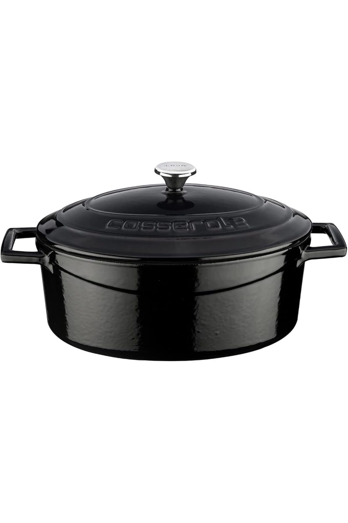 STOREMAX nslmshop Metal Oval Döküm Tencere, 25 cm, 3.19 L Hacim, Siyah Life Store 1037065