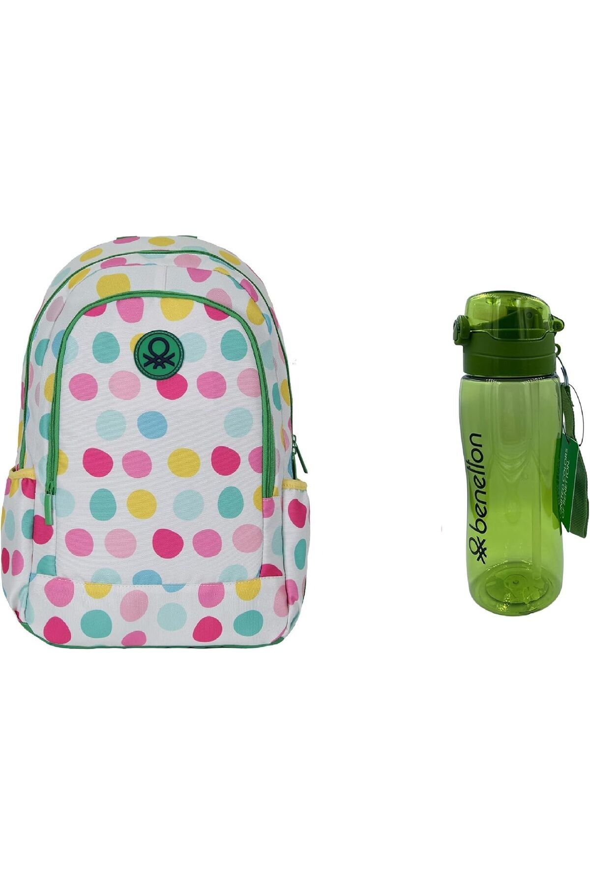 STOREMAX jvnnastore Kızlara Özel Okul Çantası 70323 + Yeşil 700 ml Su matarası - Set 646268