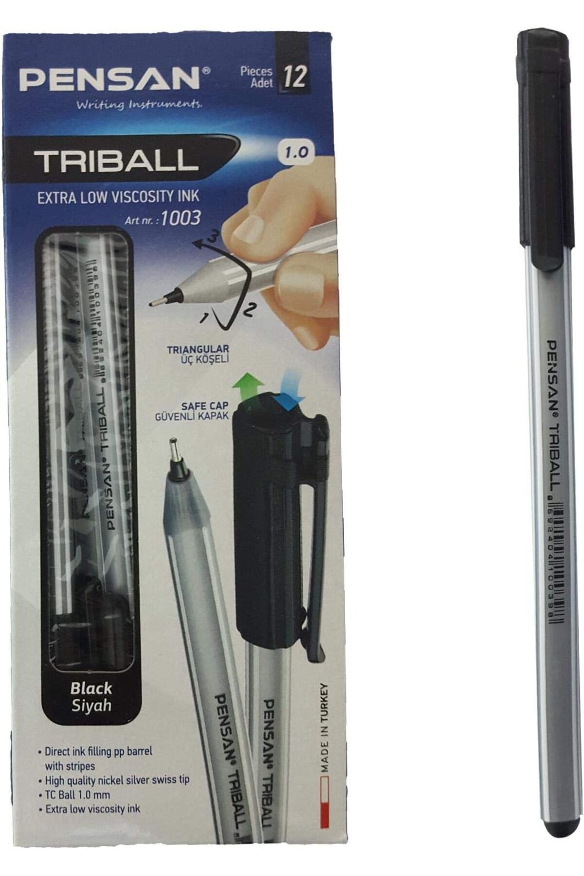 STOREMAX daliashops Trıball Tükenmez Kalem Siyah 12.Li - PE01003TKSI Star Collection 542167