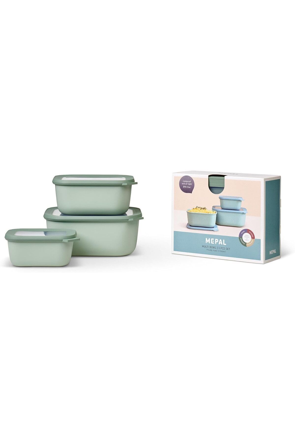 STOREMAX nslmshop Çok kaseli Cirqula dikdörtgen 3 parçalı set (750+1500+3000)- Nordic sage Life Store 103