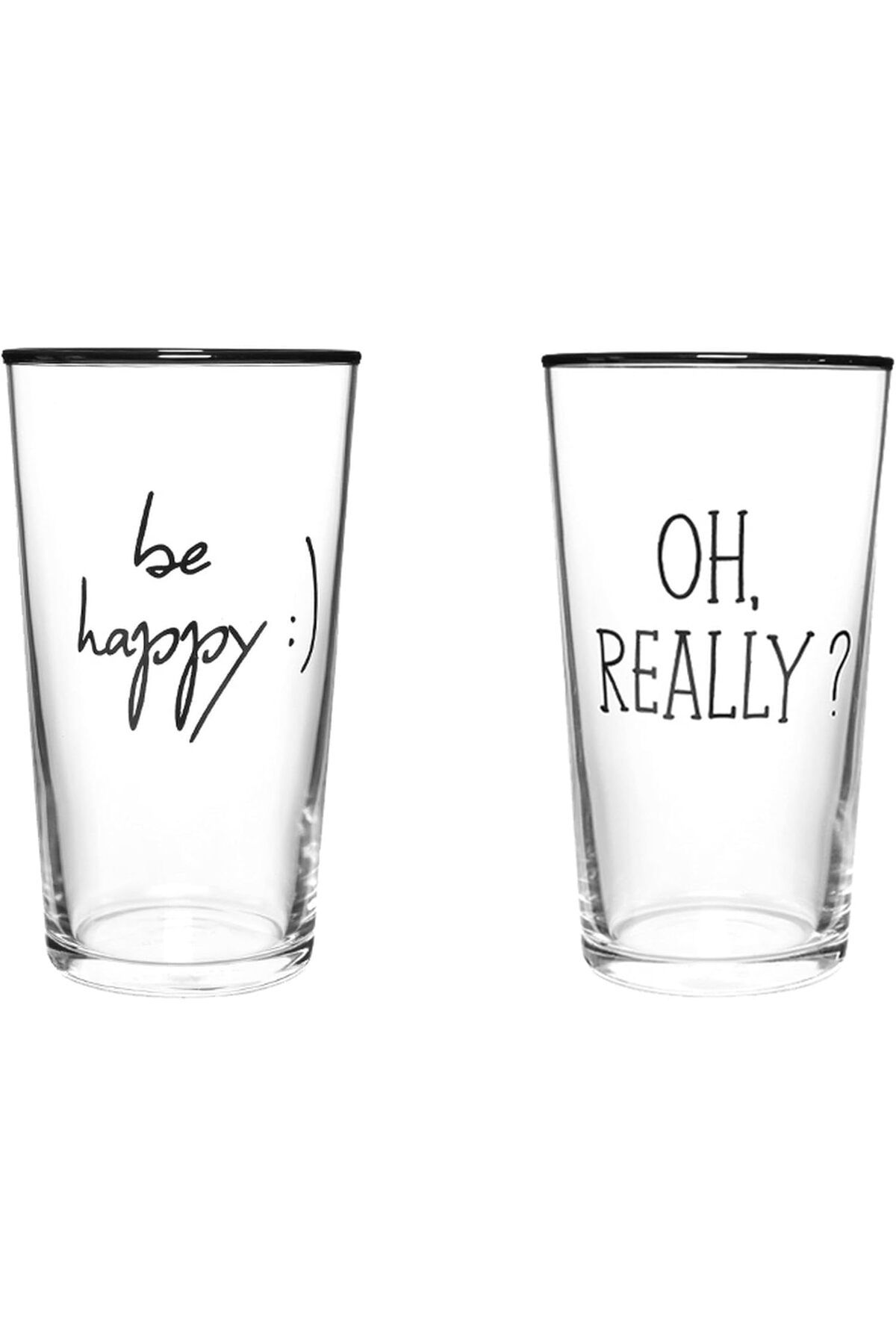 STOREMAX nslmshop Be Happy 2 Kişilik Su Bardağı Seti 570cc Life Store 1037065