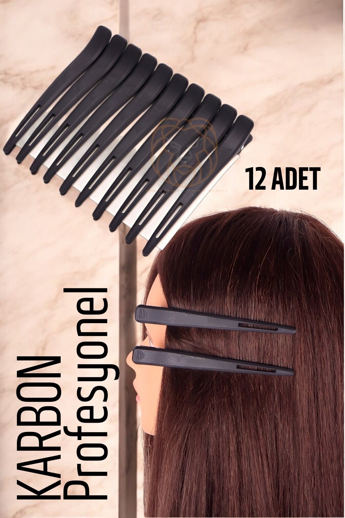 Transformacion-Agrafe de păr profesionale 12 bucăți - Barrette din plastic carbon ( 721370 ) 1