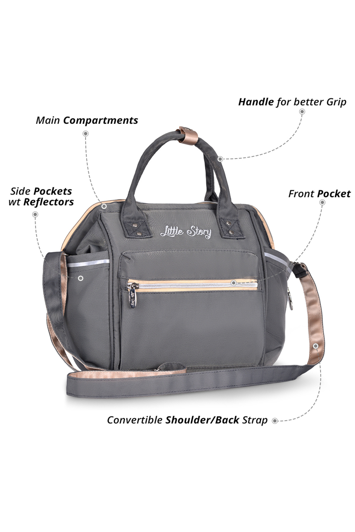 TEKNUM-Teknum Pack and Go Foldable Car Seat w/Ace Diaper Bag-Grey 7