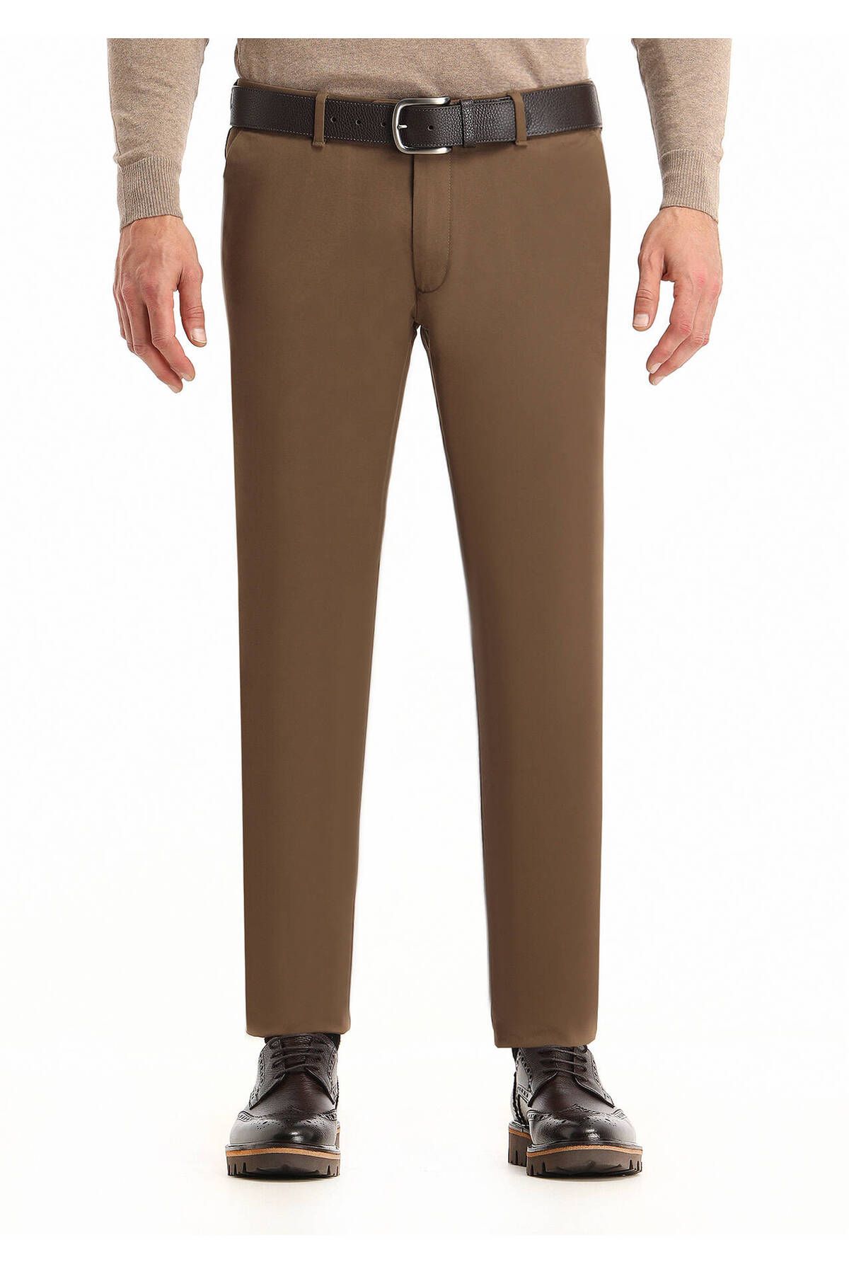 Ramsey-Casual Slim Fit Camel Hair Cotton Blend Pants 2