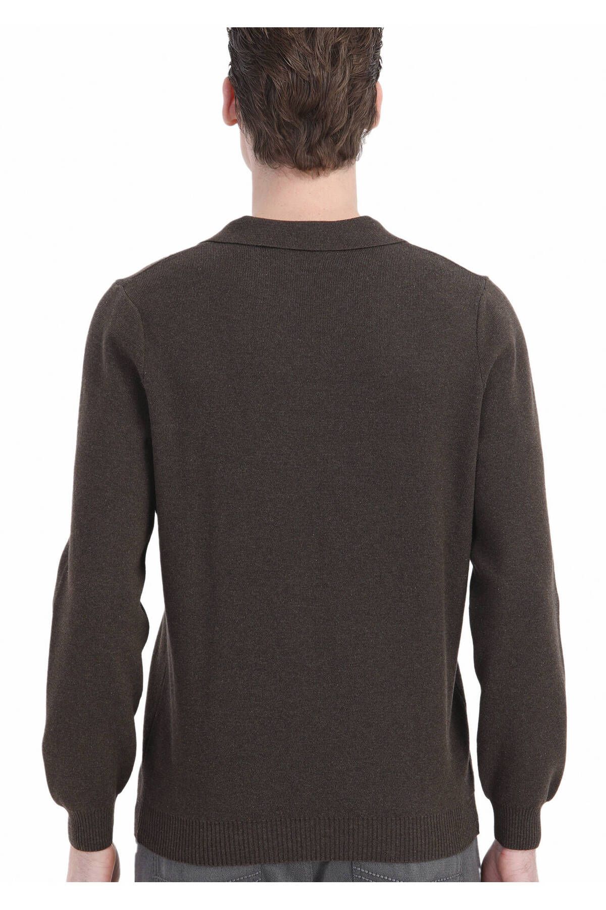 Ramsey-Brown Polo Neck Plain Knitted Cotton Blended Knitwear 4