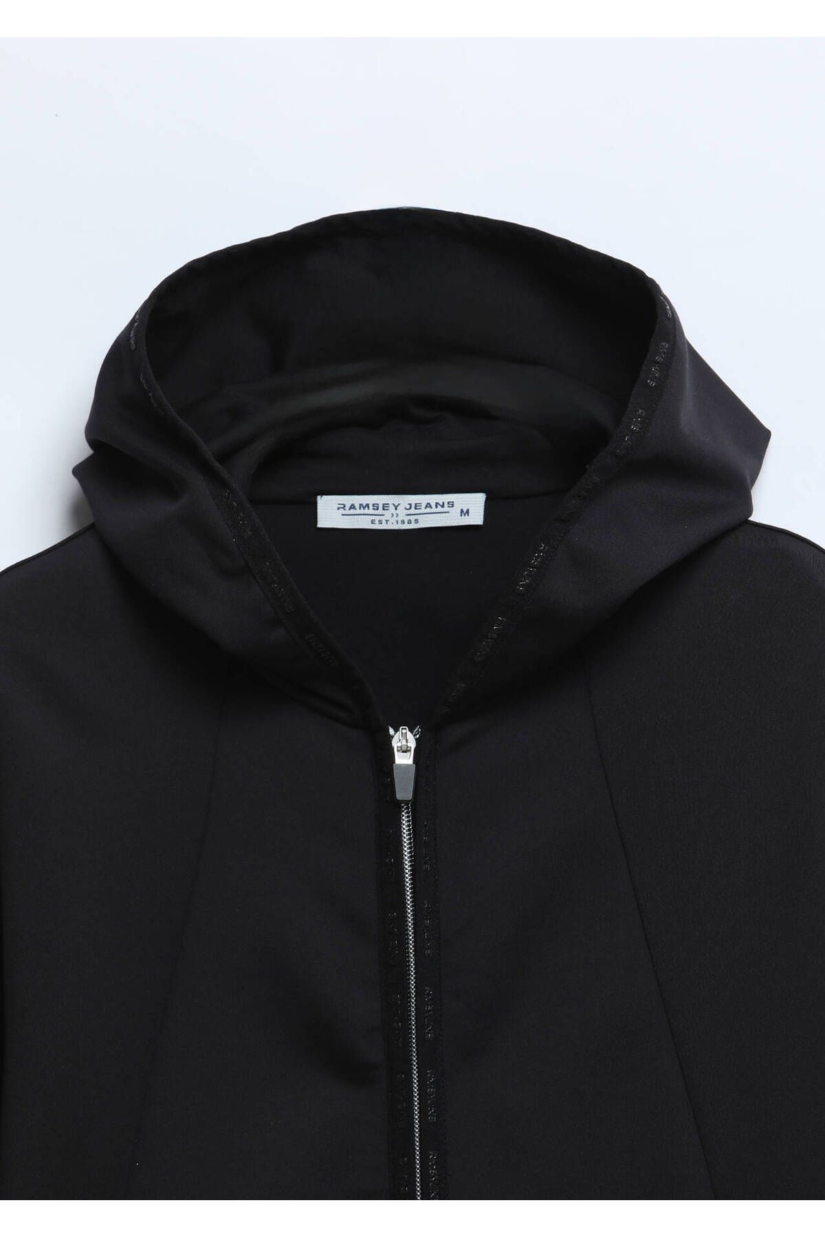 Ramsey-Black Hooded Sweatshirt - Straight Cut 7