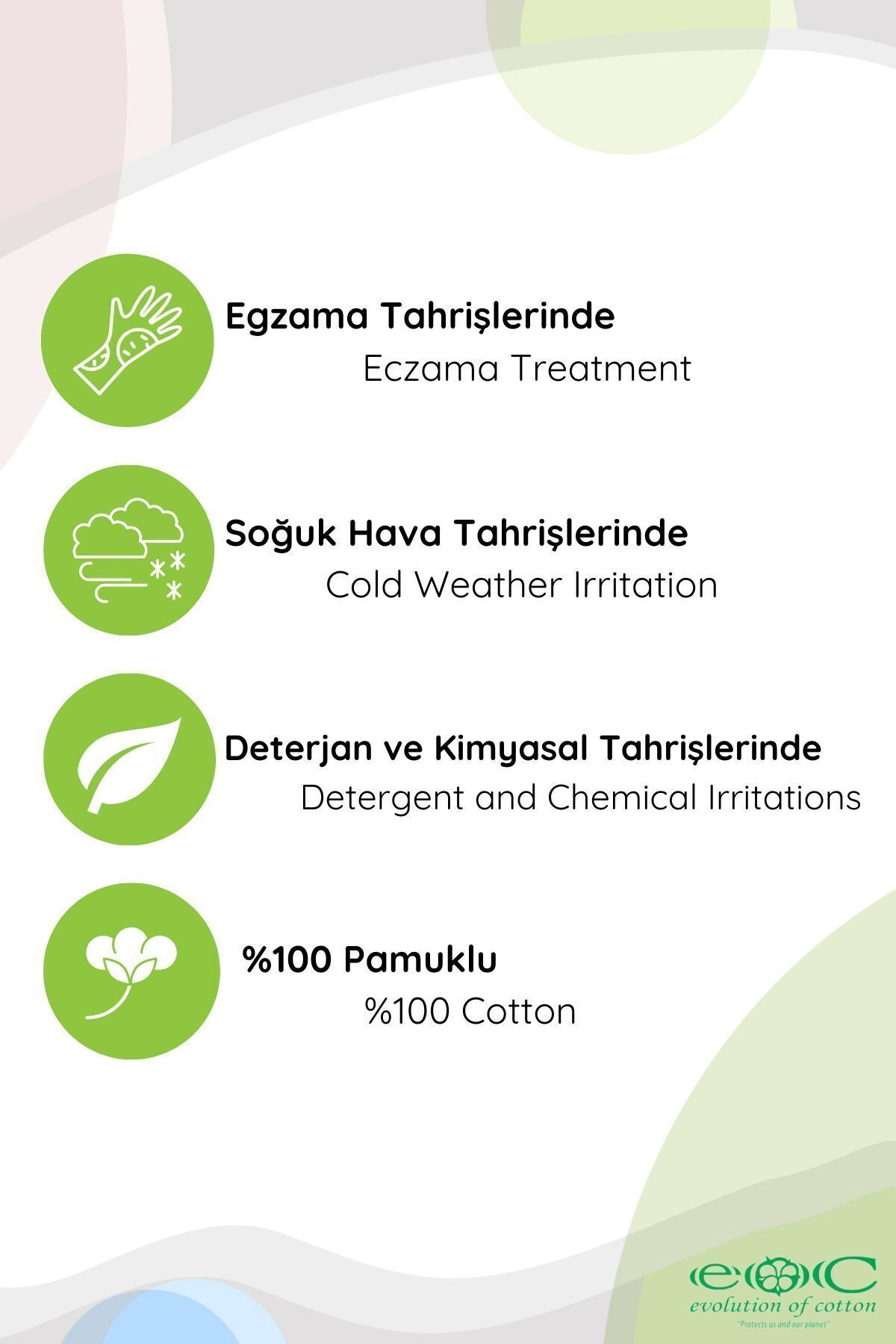 EOC Yıkanabilir Pamuklu Esnek Penye Eldiven [egzama, Vitiligo, Günlük El Bakımı Için] görsel 4
